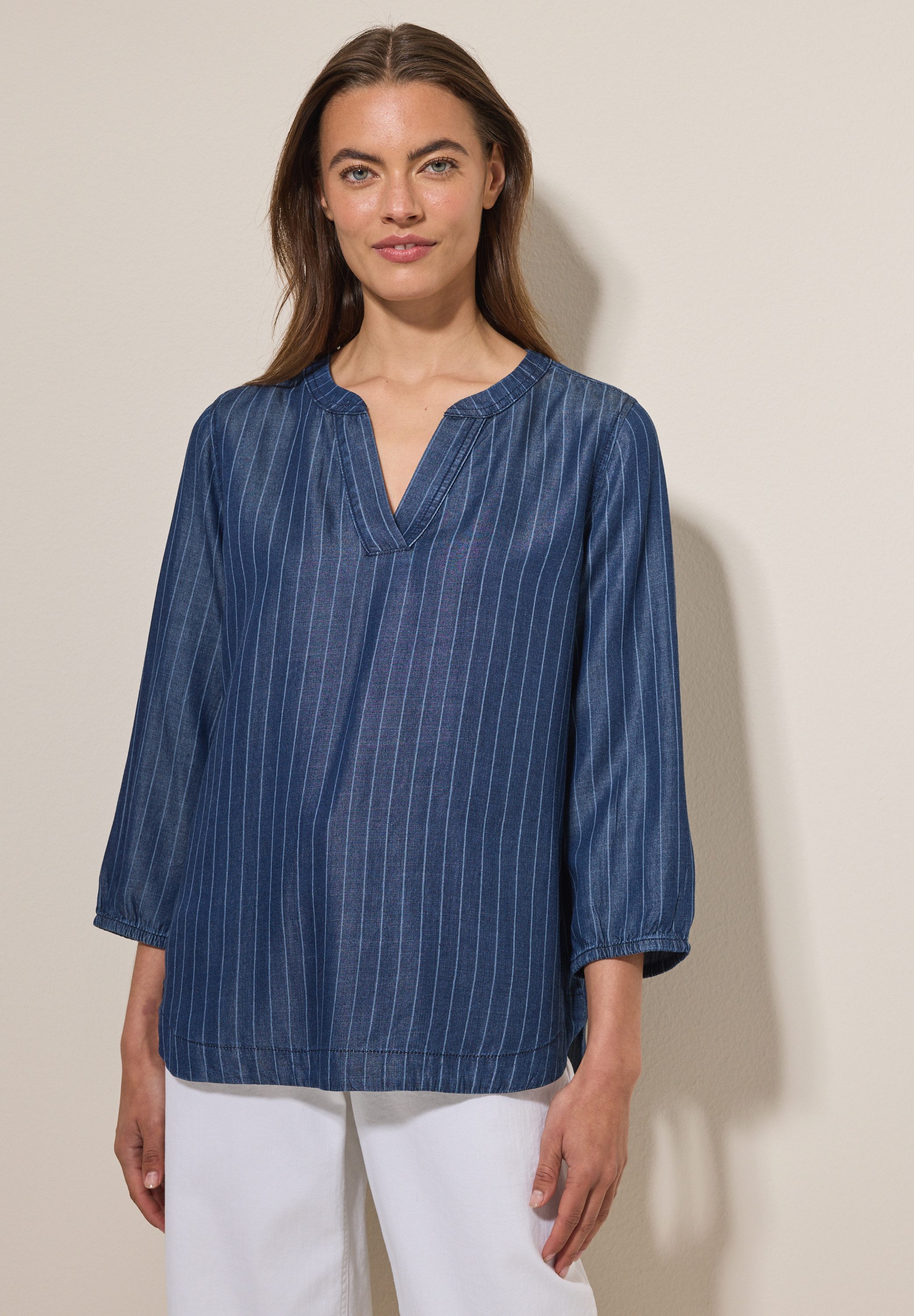 CECIL Jeansbluse mit 3/4 Ärmeln