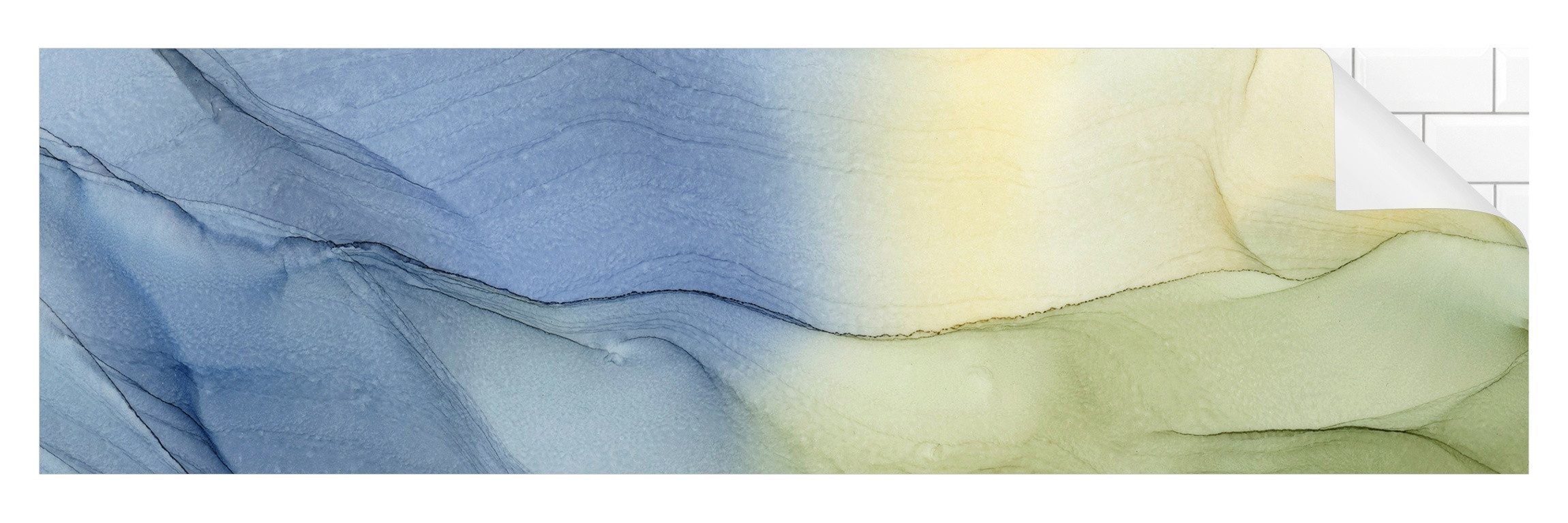 Bilderdepot24 Küchenrückwand selbstklebend blau originell Abstrakt, (1-tlg., Nischenrückwand - für Fliesenspiegel ohne Bohren - glänzend), Nischenrückwand fugenlos Wandpaneel Küche Herd