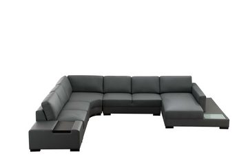 JVmoebel Ecksofa Grau Ecksofa U-Form Luxus Stil Modern Wohnzimmer Sofa SOFORT, 1 Teile, Made in Europa