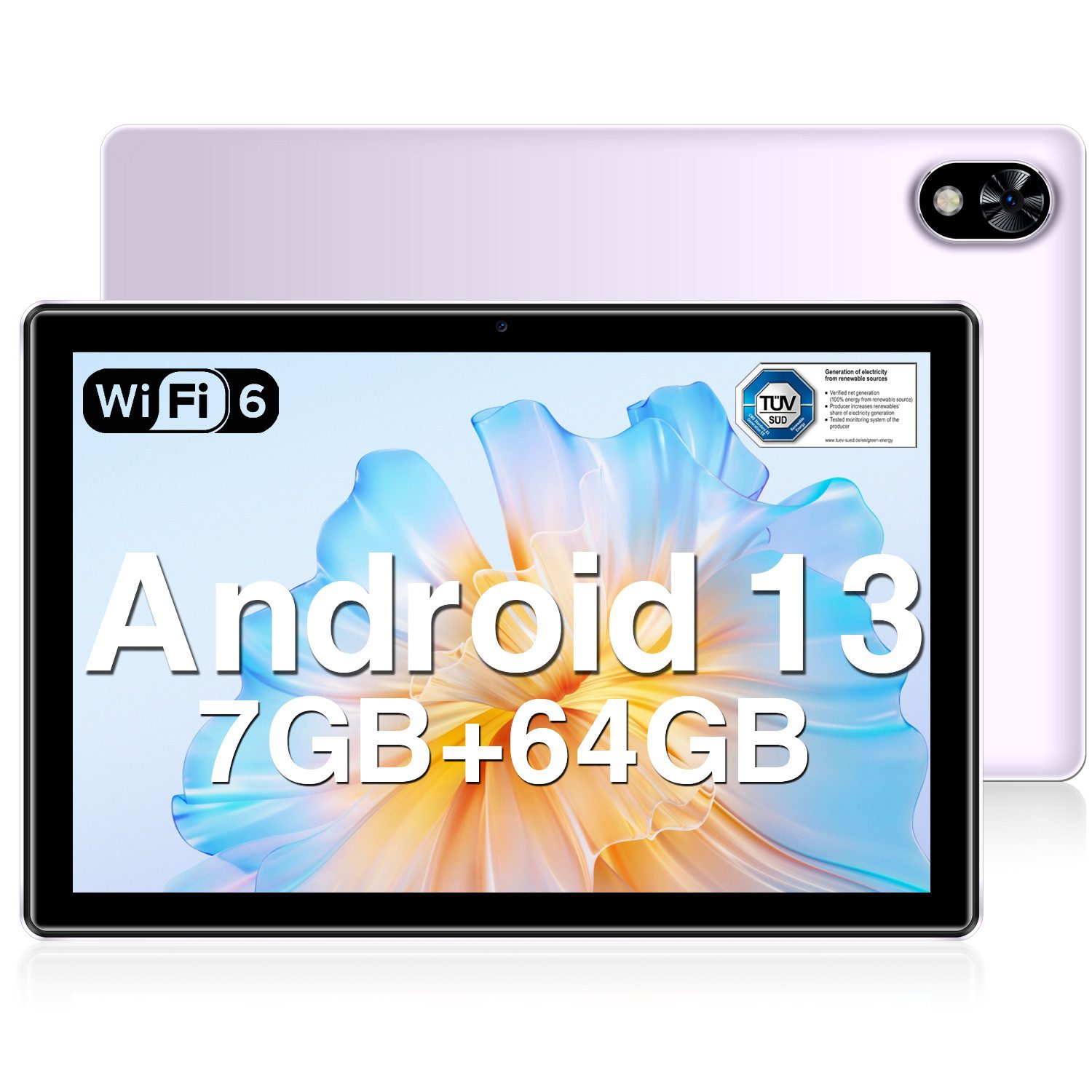 DOOGEE U9 Kinder Tablet, Android 14 64GB ROM (1TB TF) Tablet (10.1", 64 GB, Android 13, G-sensor, 9,9 mm Dicke,WiFi 6,BT 5.0,5060mAh Akku)