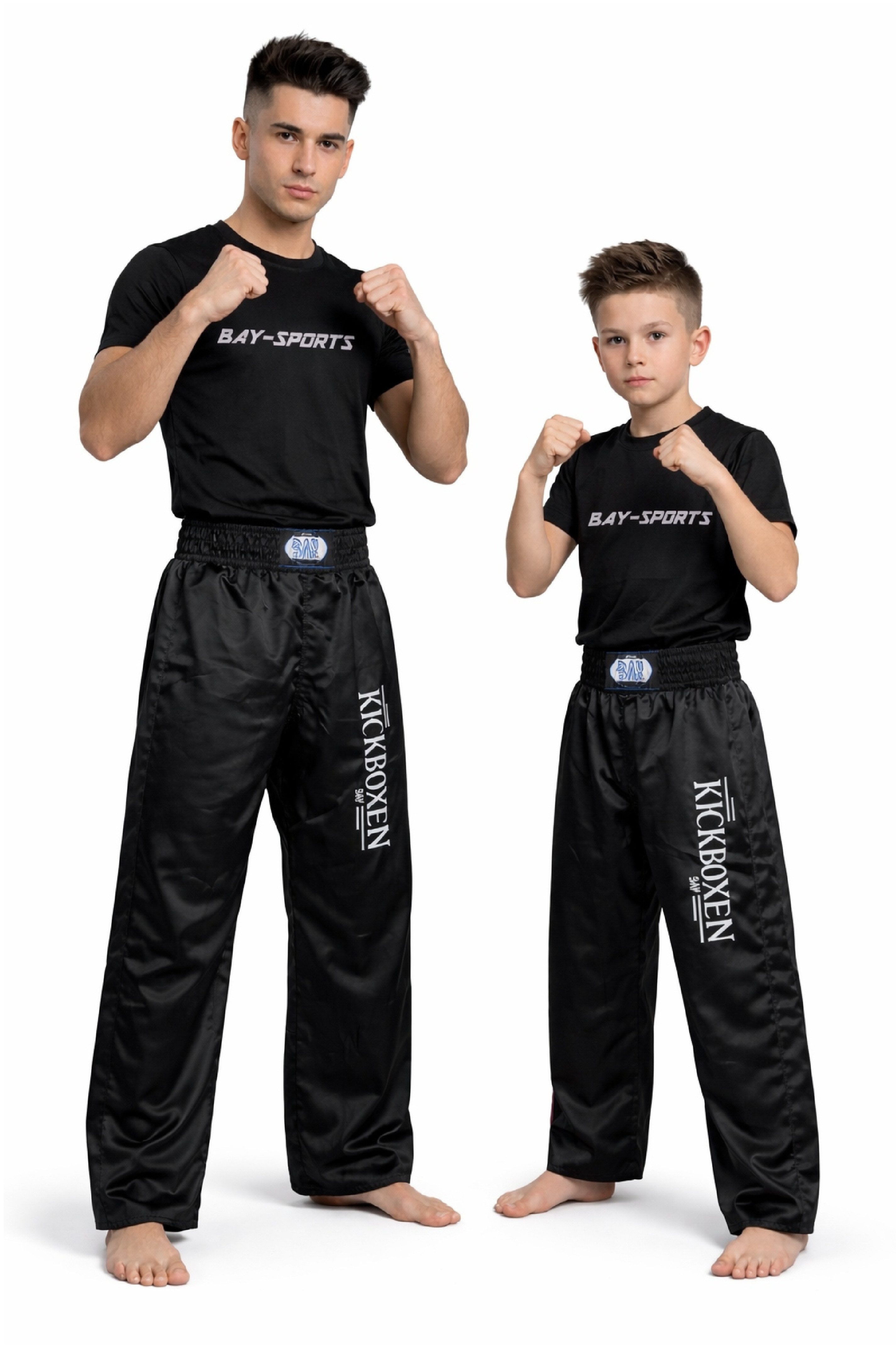 BAY-Sports Sporthose Kickboxhose EDEL STICK Hose lang Kickboxen Kampfsport Kampfsporthose für Kinder und Erwachsene