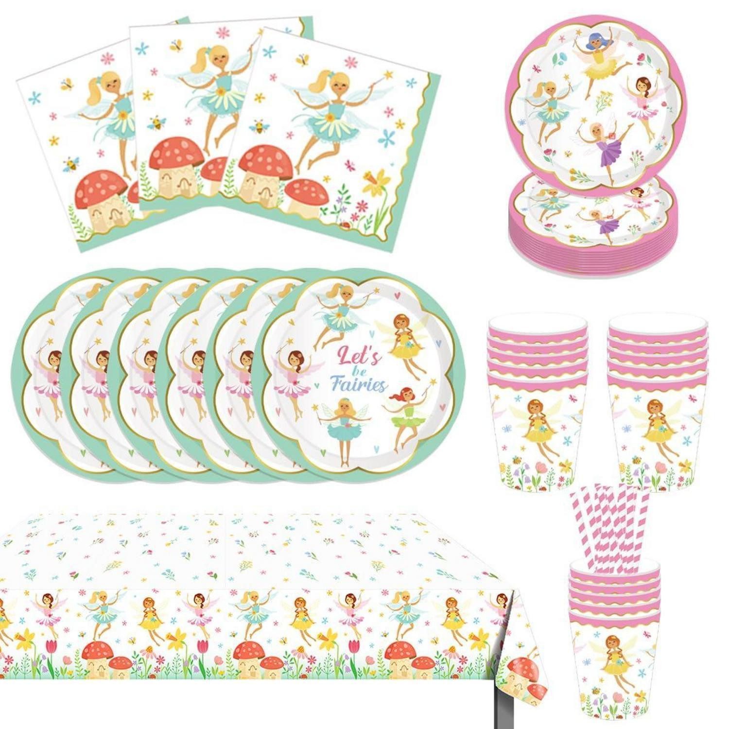 LuxusKollektion Fantasy-Figur Fee Partygeschirr Set 8 Gäste (70 St)