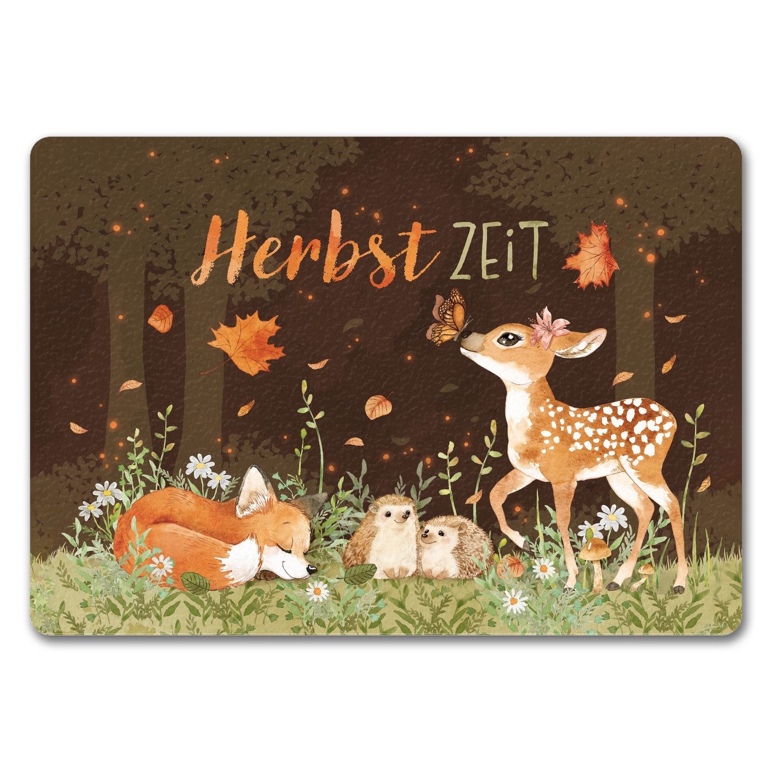 speecheese Fußmatte Tier des Waldes Fußmatte in 35x50 cm ohne Rand mit Spru günstig online kaufen