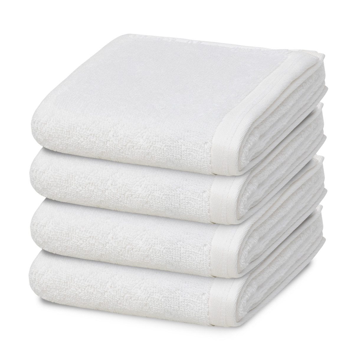 Vossen Handtuch Set Vegan Life, Frottee (Spar-Set, 4-St), 4 X Gästetuch im Set - Baumwolle - Saugstark