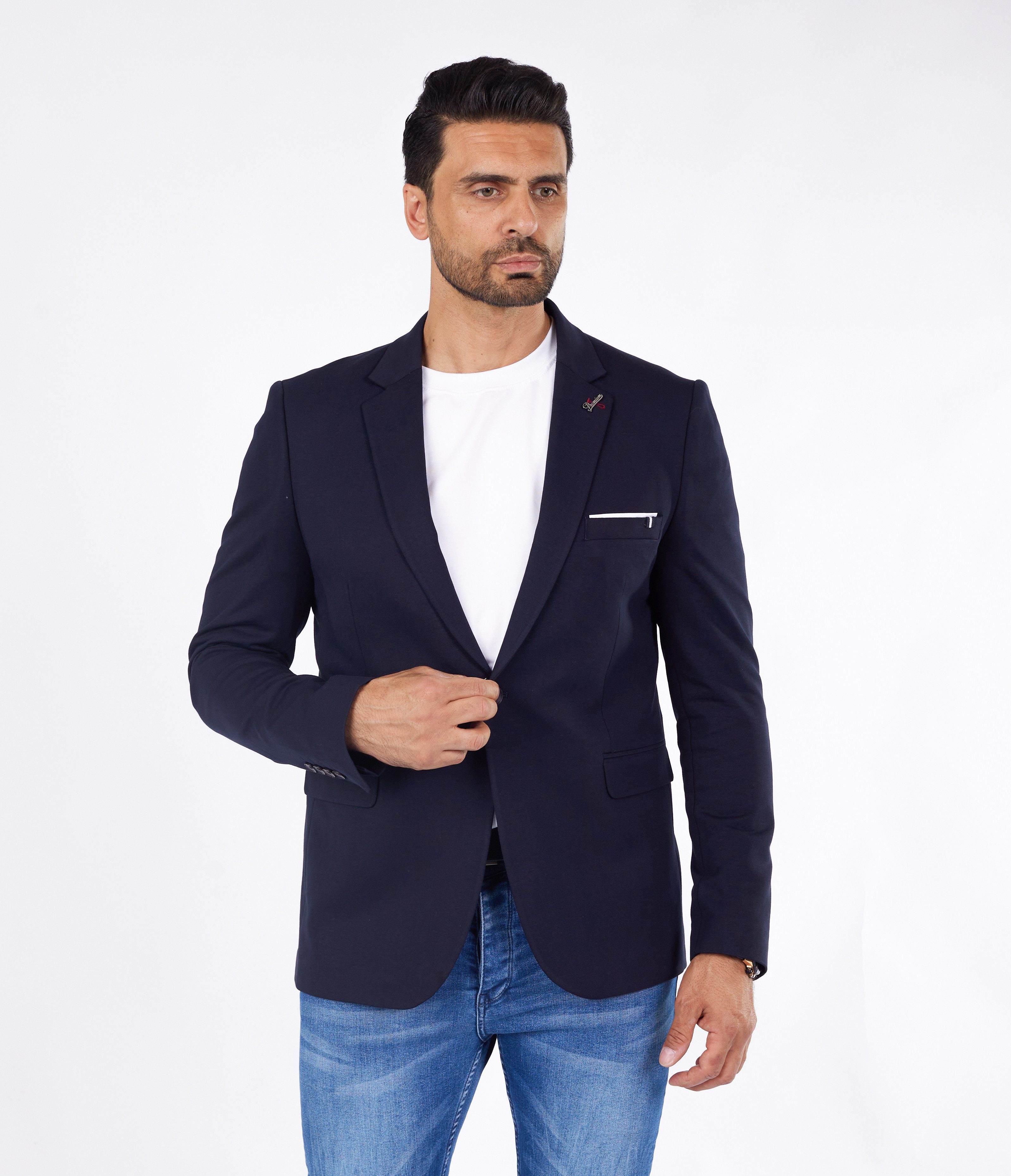 Denim Distriqt Jerseysakko Sportliches Herren SLIM günstig online kaufen