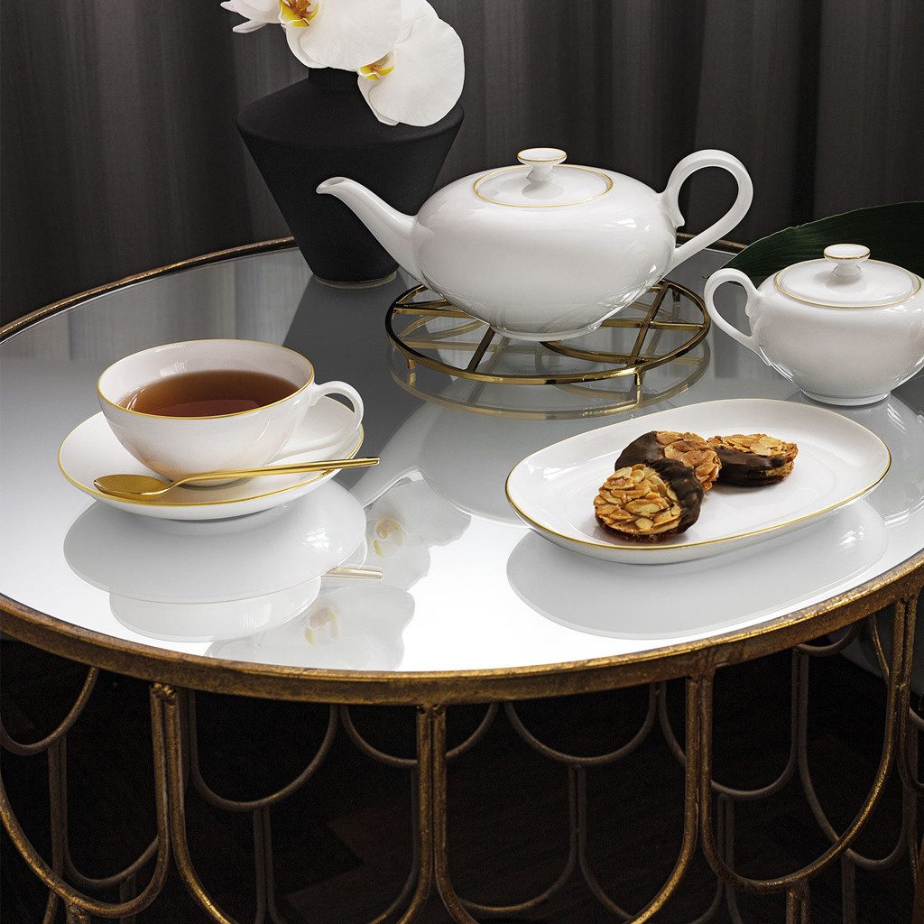 Villeroy & Boch Untertasse Anmut Kaffee-/Teeuntertasse, (1 St), Premium Bone Porcelain, spülmaschinenfest, Made in Germany