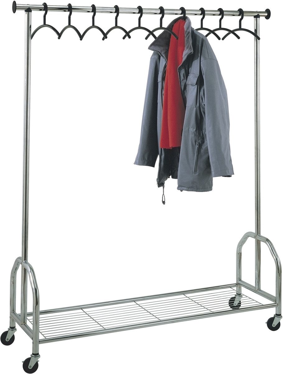 Garderobenständer Garderobenwagen Chromo BxTxH 151x45x179cm chrom