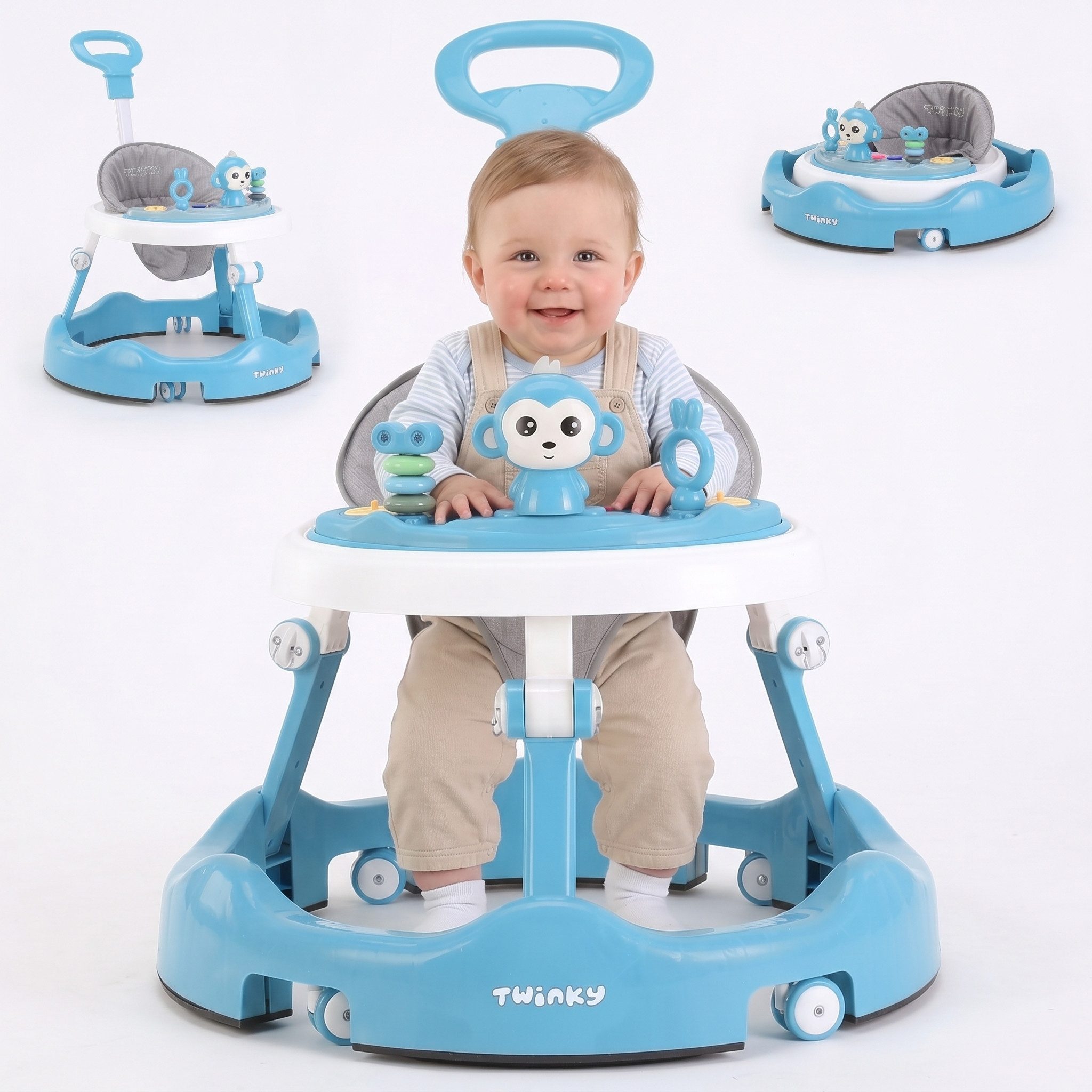 TWINKY Lauflernhilfe für Baby - Klappbarer Lauflernwagen mit Schiebegriff, (Bedienungsanleitung für Babywalker)