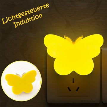 Gontence Nachtlicht Schmetterling LED Nachtlicht Lichtempfindlich für Steckdosen