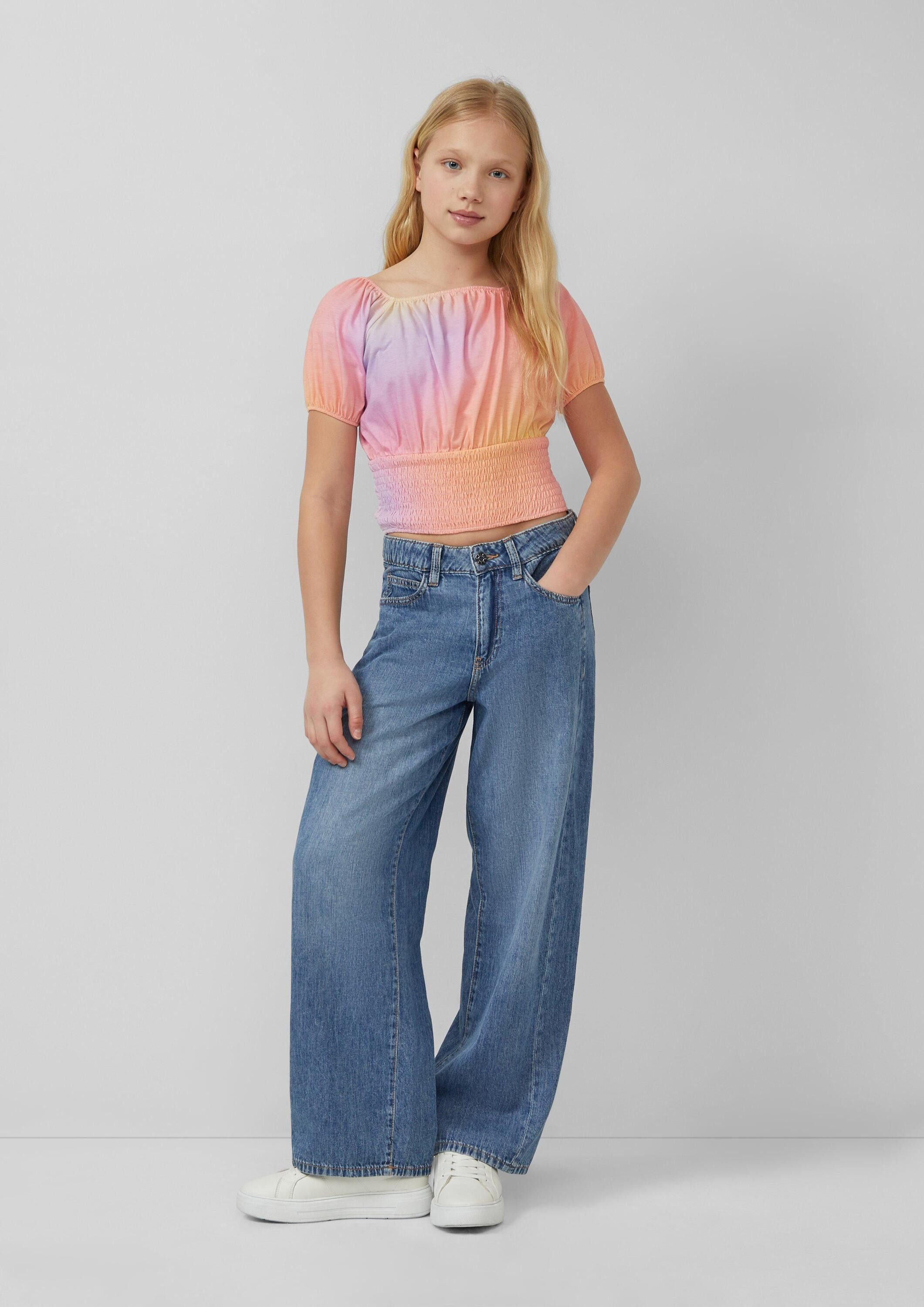 s.Oliver Kurzarmshirt T-Shirt Off-Shoulder-T-Shirt mit Farbverlauf