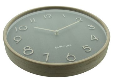 Home-trends24.de Wanduhr Wanduhr Holzoptik Modern Beige Braun Uhr Wanddeko 38 cm