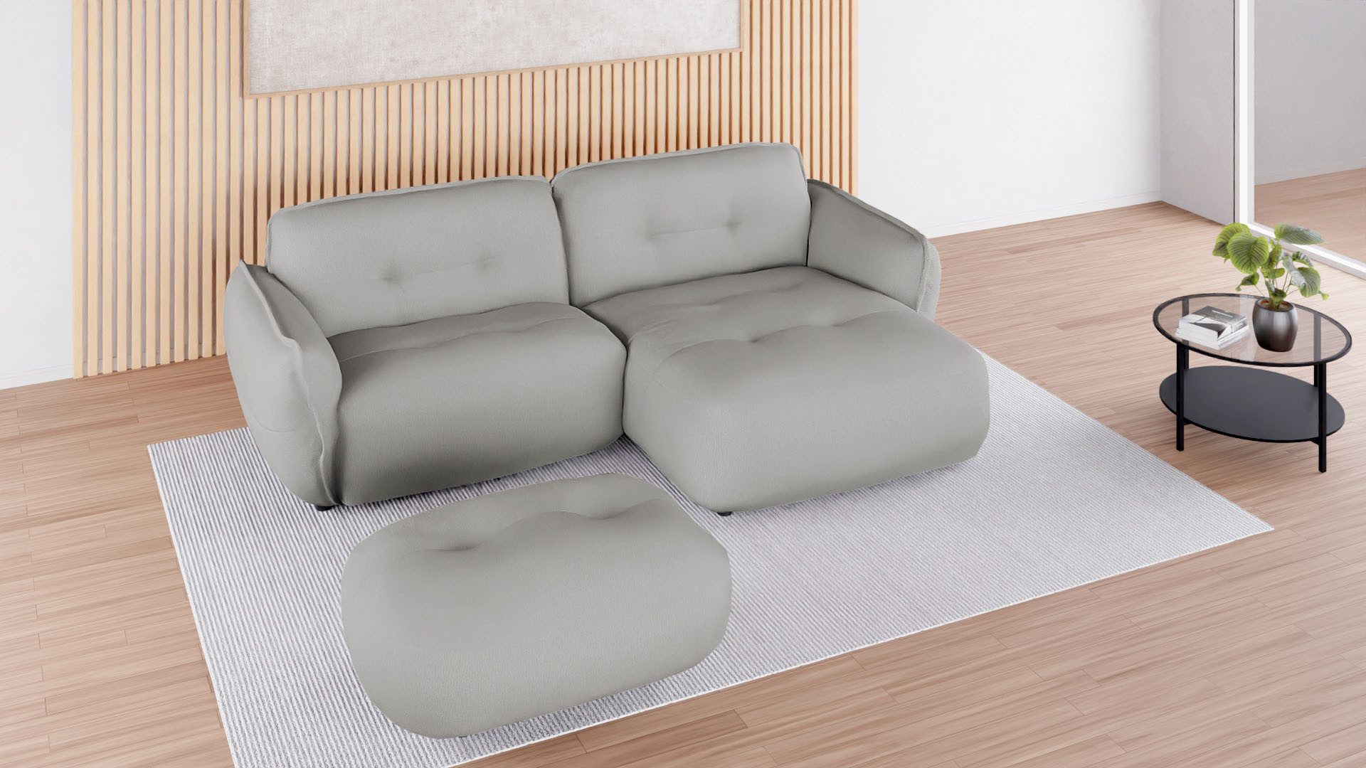 BETYPE Диван Be Fluffy, softer Sitzkomfort, moderner Kedernaht, hochwertiger Bezugsstoff