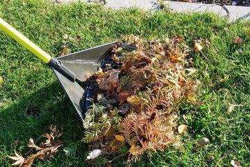 TECHNIGART Gartenrechen Geeignet als Schaufel, Rechen, Harke & Laubbesen, 41,00 cm Arbeitsbreite, mit 120,00 cm langem Stiel, Widerstandsfähig, hochwertiger Kunststoff