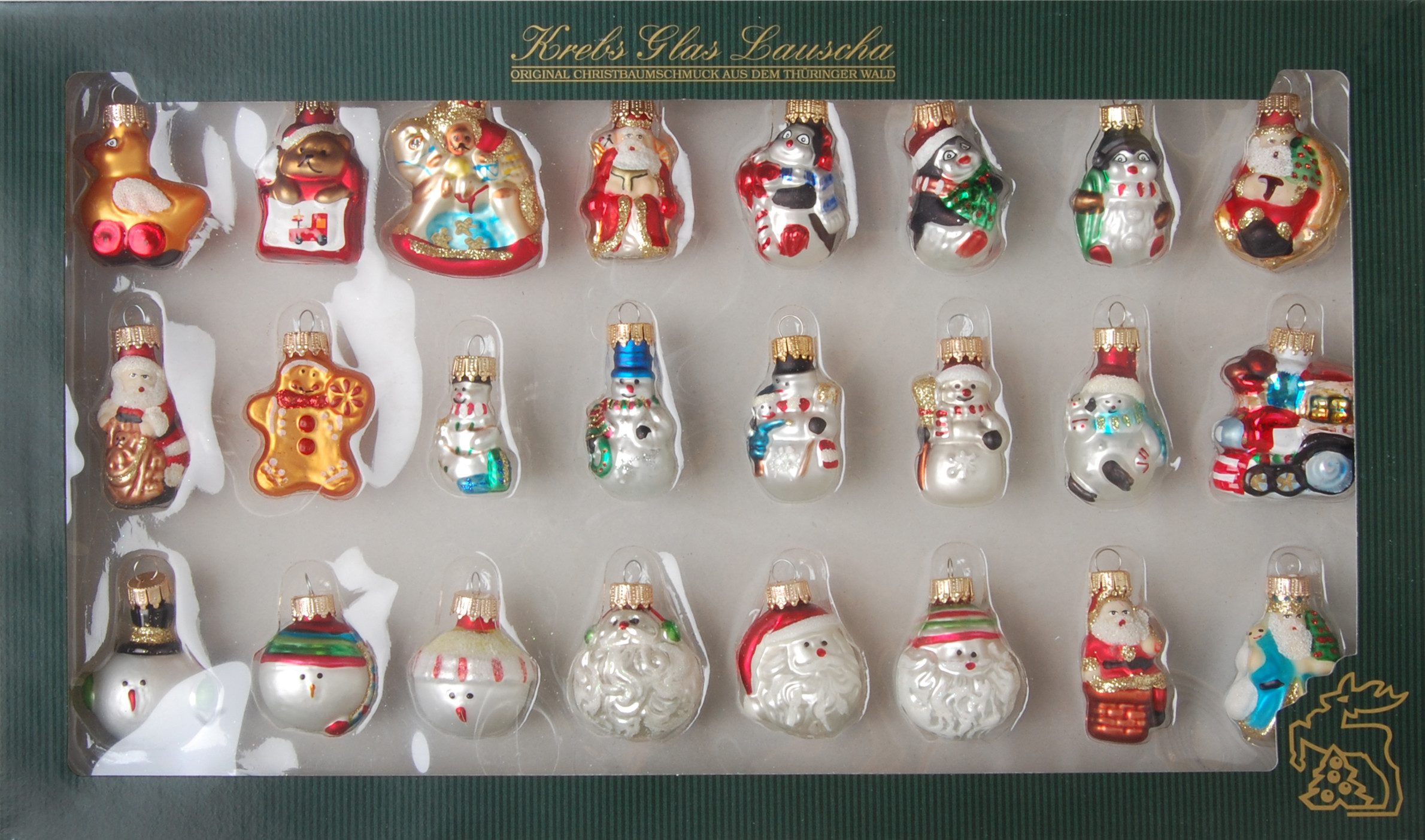 Krebs Glas Lauscha Christbaumschmuck Mini Glasfiguren - 24 verschiedene Fig günstig online kaufen