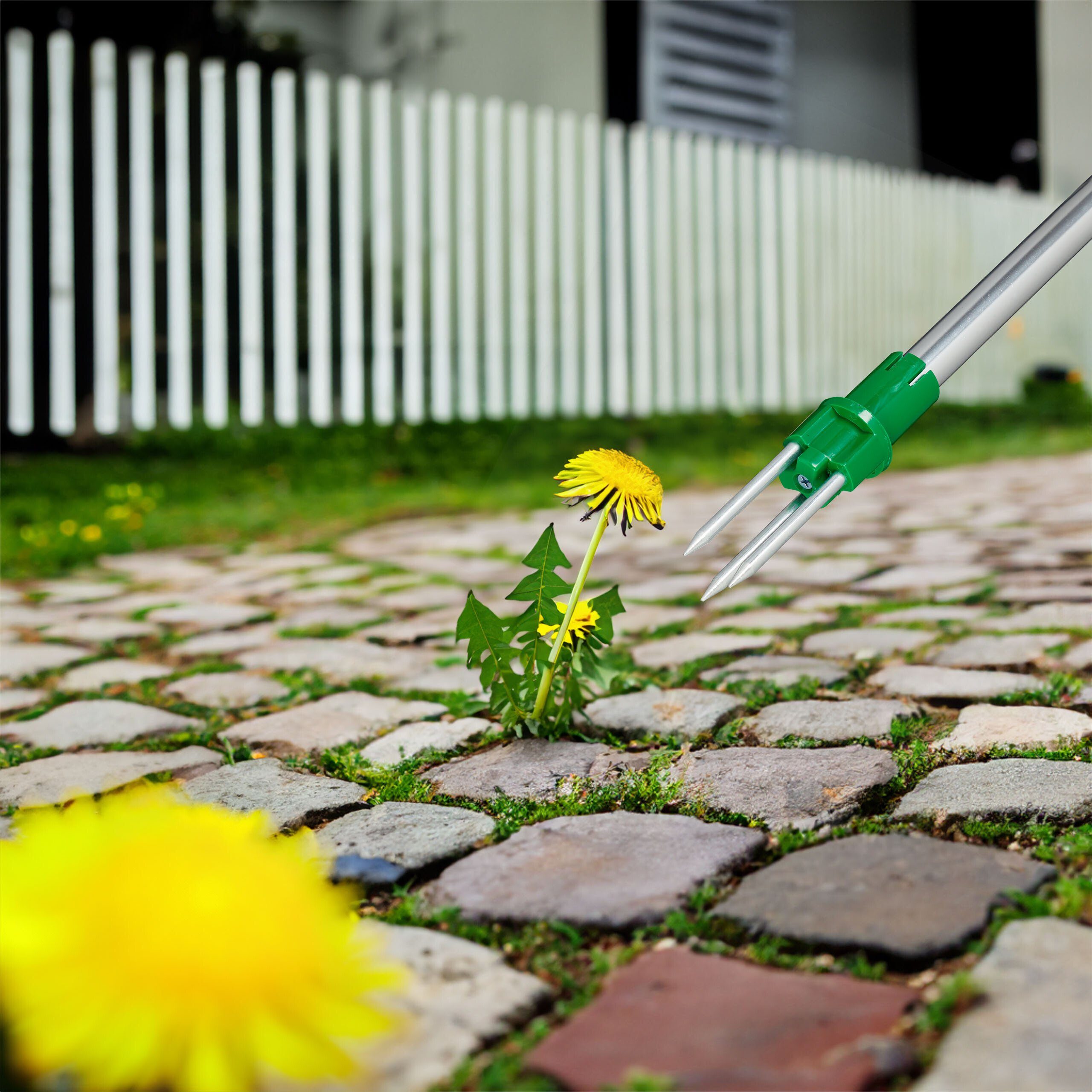 relaxdays Unkrautstecher mit Gartenabfallsack