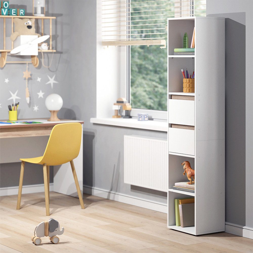 Vicco Bücherregal Robert, Weiß, 36 x 171 cm, 1-tlg., Freistehend