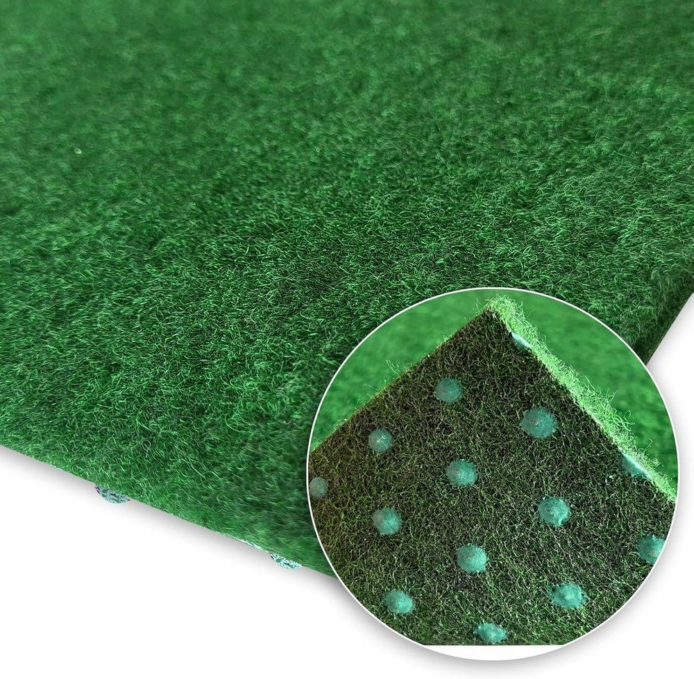 MDEKOR Kunstrasen Rasenteppich outdoor Meterware Höhe 6,5mm, 50x100cm Moos 630 (Grün)