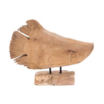 CREEDWOOD Skulptur FISCH SKULPTUR "ROOT FISH", 55 cm, Teak, Wurzelholz Figur