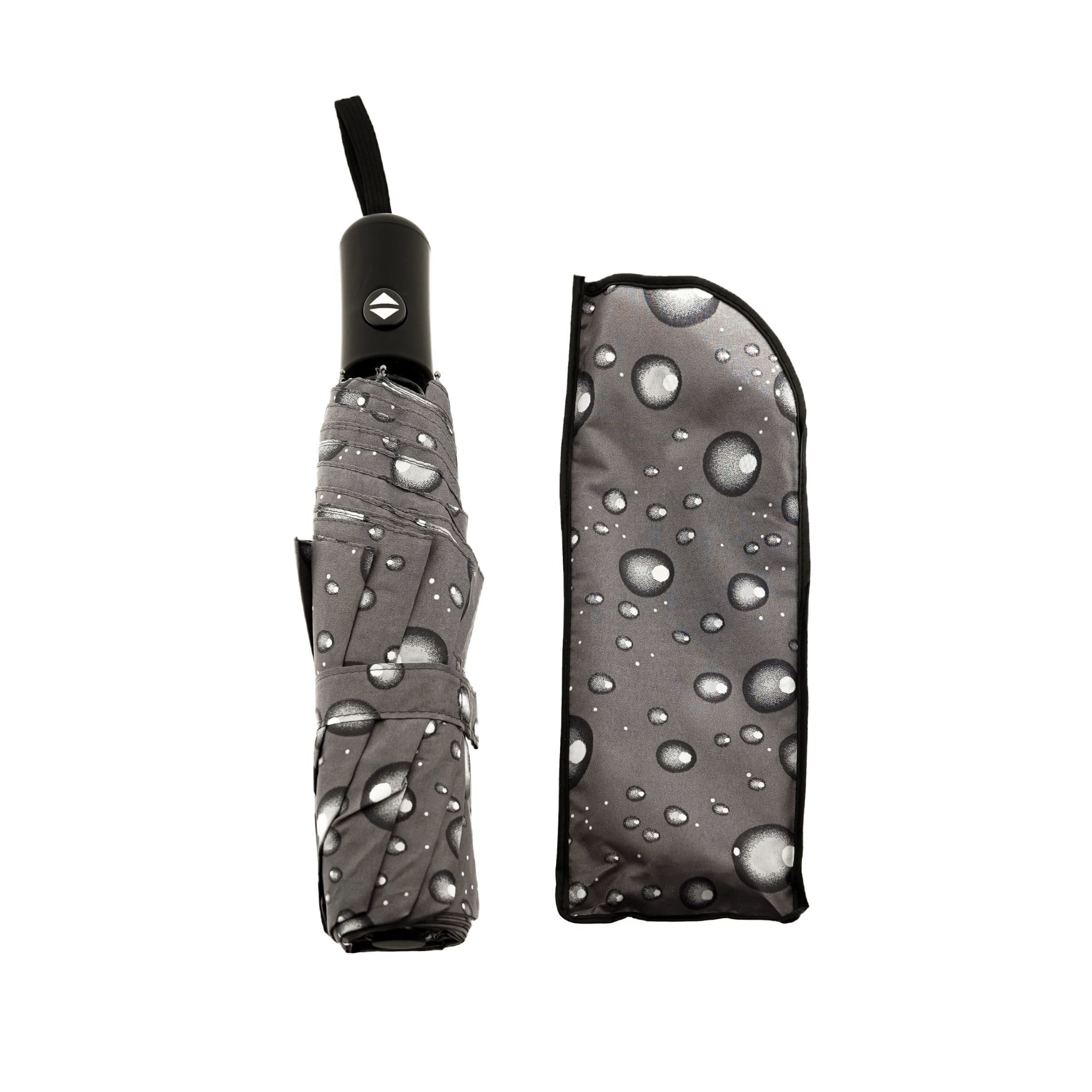 Susino Taschenregenschirm mit Schutzhülle und Regentropfendesign – kompakt günstig online kaufen