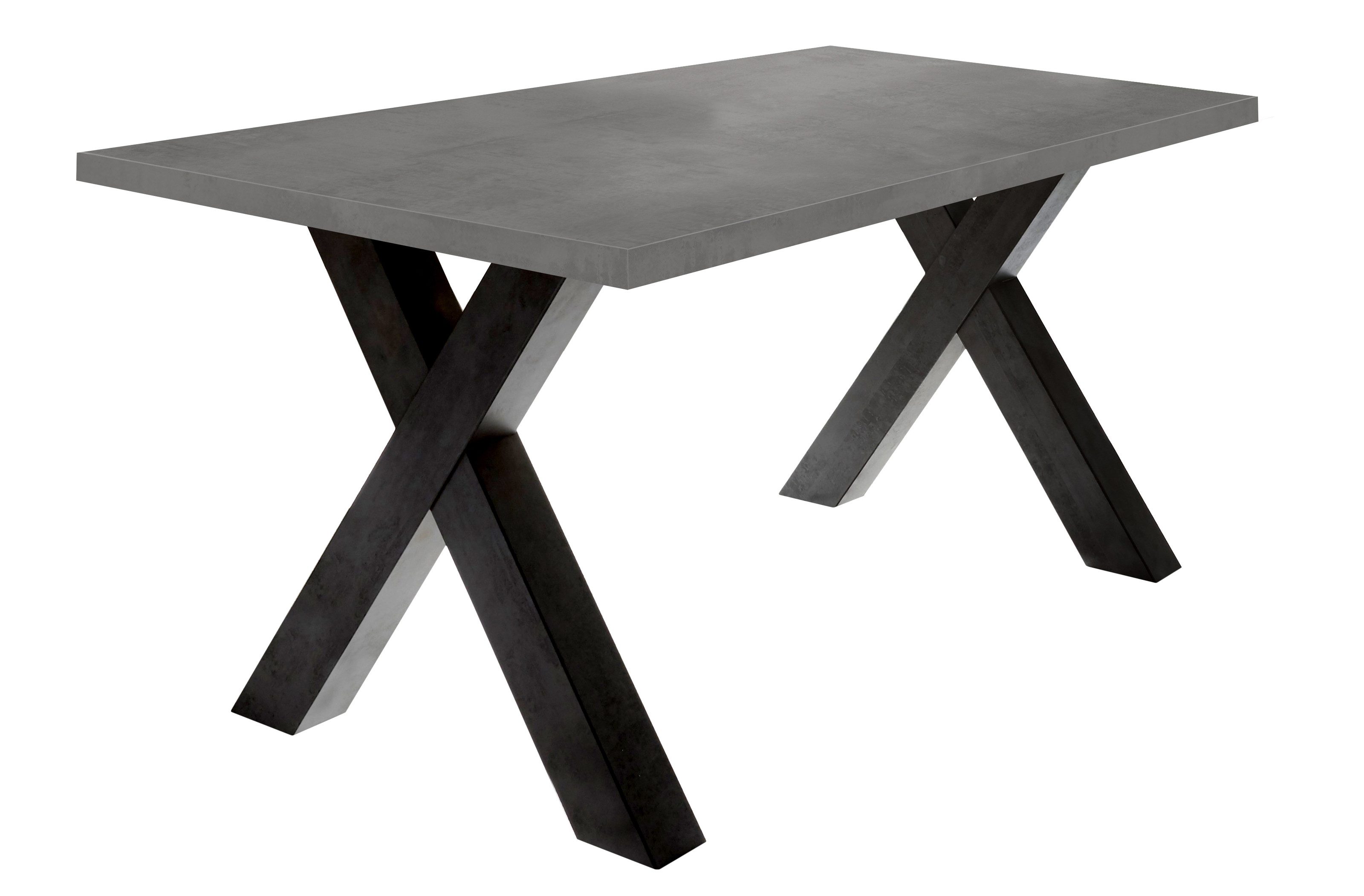 freiraum Esstisch Big System, in schwarzstahl / graphit - 140x75x90cm (BxHxT)