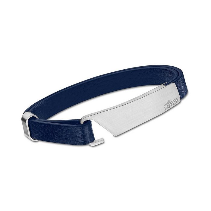 Lotus Style Armband LOTUS Style Armband blau (Armband) für Herren aus Edelstahl (Stainless Steel) Echtleder