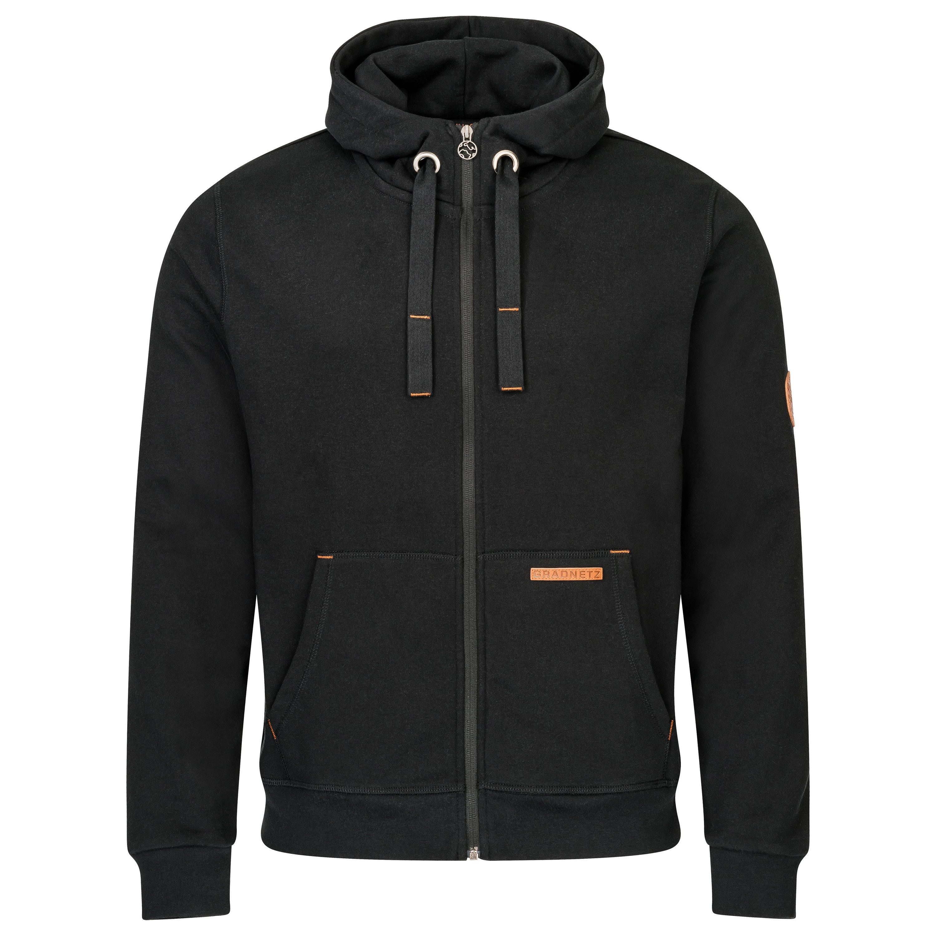 Gradnetz Sweatjacke Herren Hoody Bio Baumwolle (1-tlg) kuscheliger bequemer günstig online kaufen