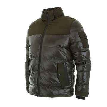 Ital-Design Steppjacke Herren Freizeit Kapuze (abnehmbar) Gefüttert Jacke in Olive