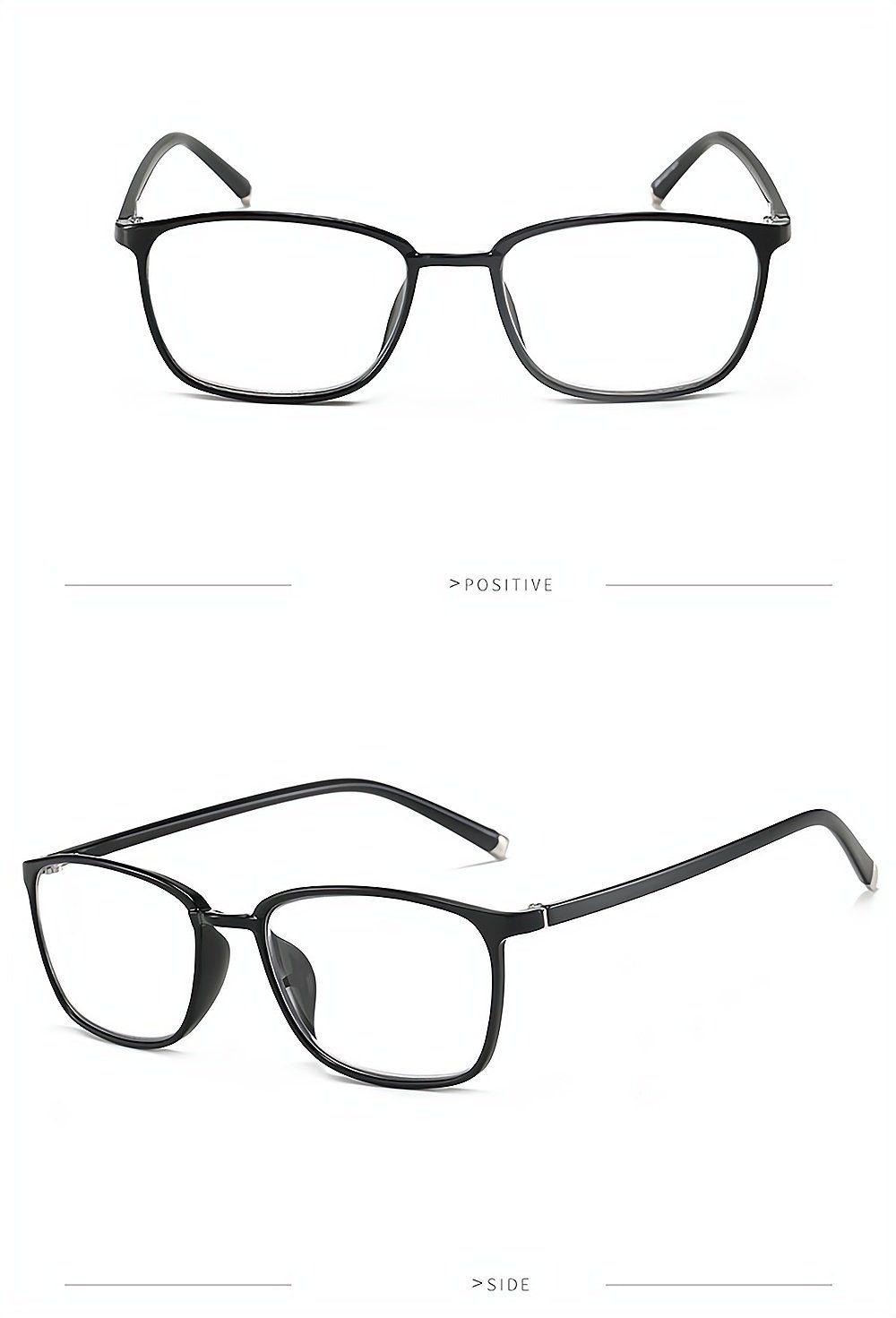 PACIEA Lesebrille Mode bedruckte Rahmen anti blaue presbyopische Gläser schwarz
