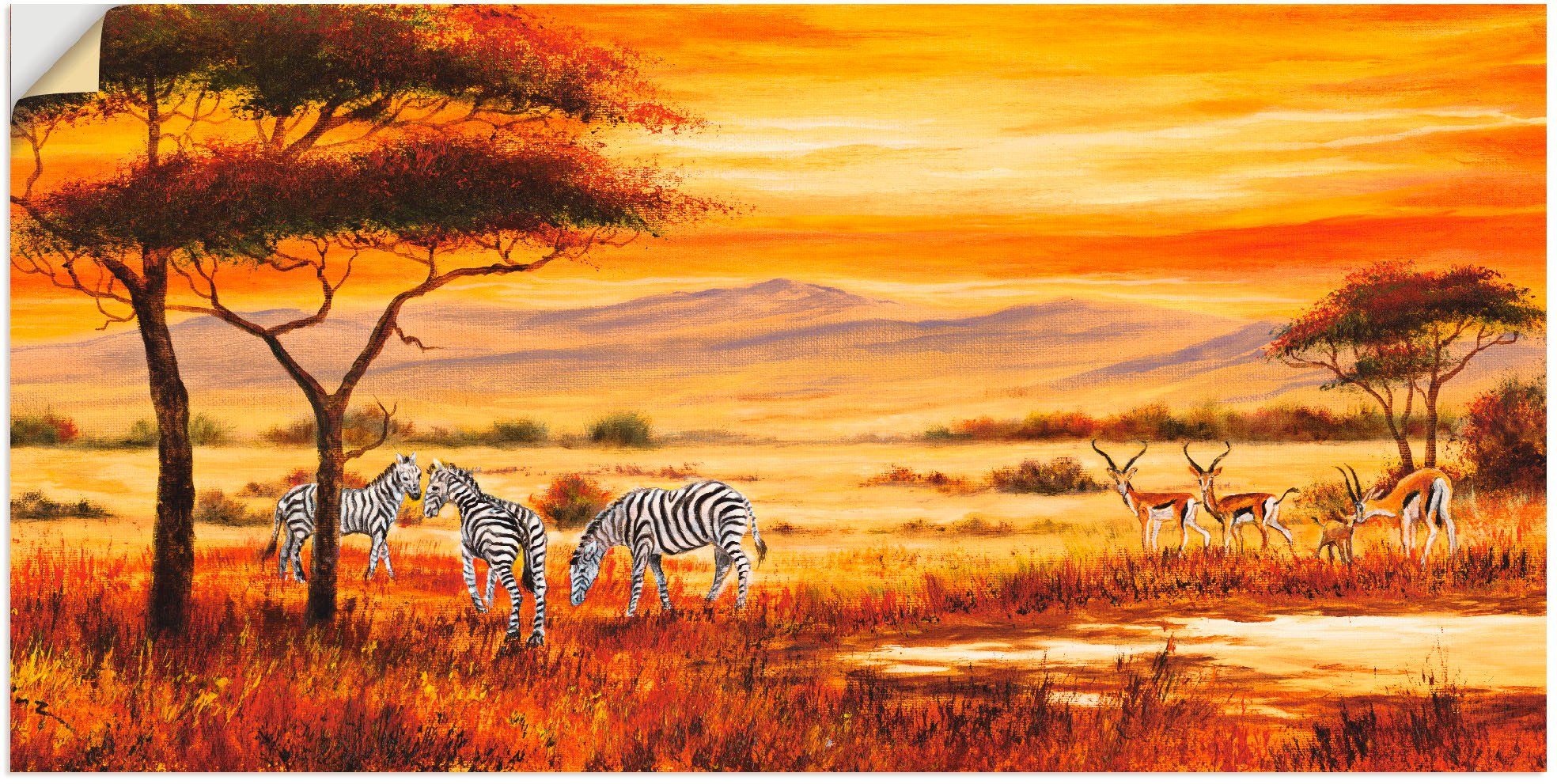 Artland Wandbild Landschaft (1 Afrikanische Poster Leinwandbild, St), Wandaufkleber I, oder Afrika in versch. Alubild, als Größen