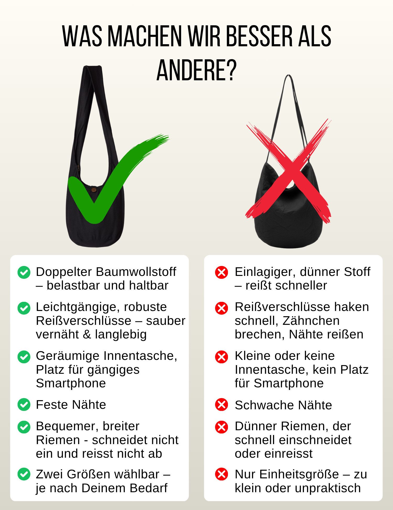 PANASIAM Freizeittasche Schulterbeutel einfarbig Schultertasche aus 100% Baumwolle in 2 Größen, Umhängetasche auch als Wickeltasche Handtasche oder Strandtasche