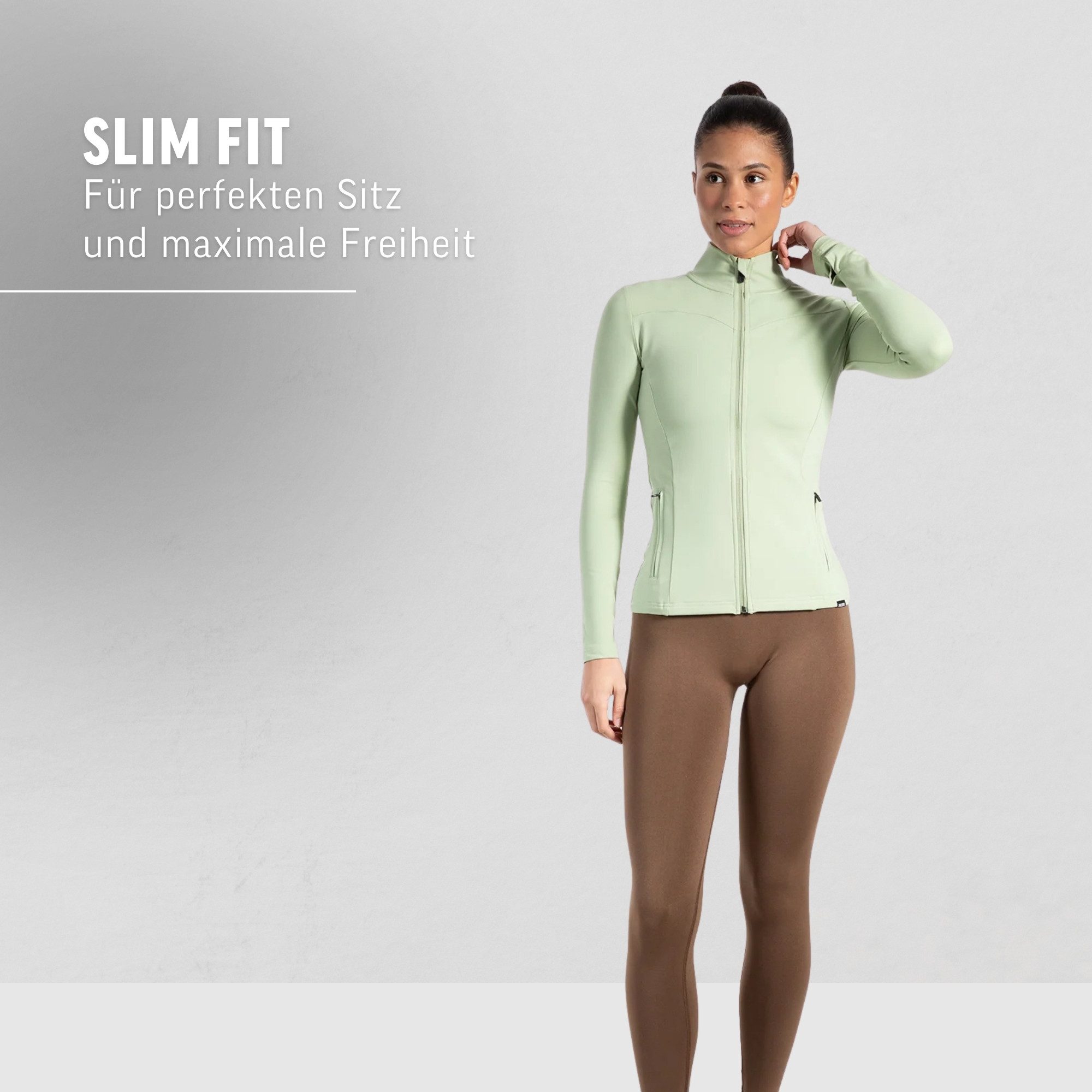 Smilodox Trainingsjacke Kenna, Sportjacke mit tailliertem Schnitt, Windbreaker Laufjacke Sport Oberteil Daumenlöcher Activewear Atmungsaktiv Freizeit Fitness