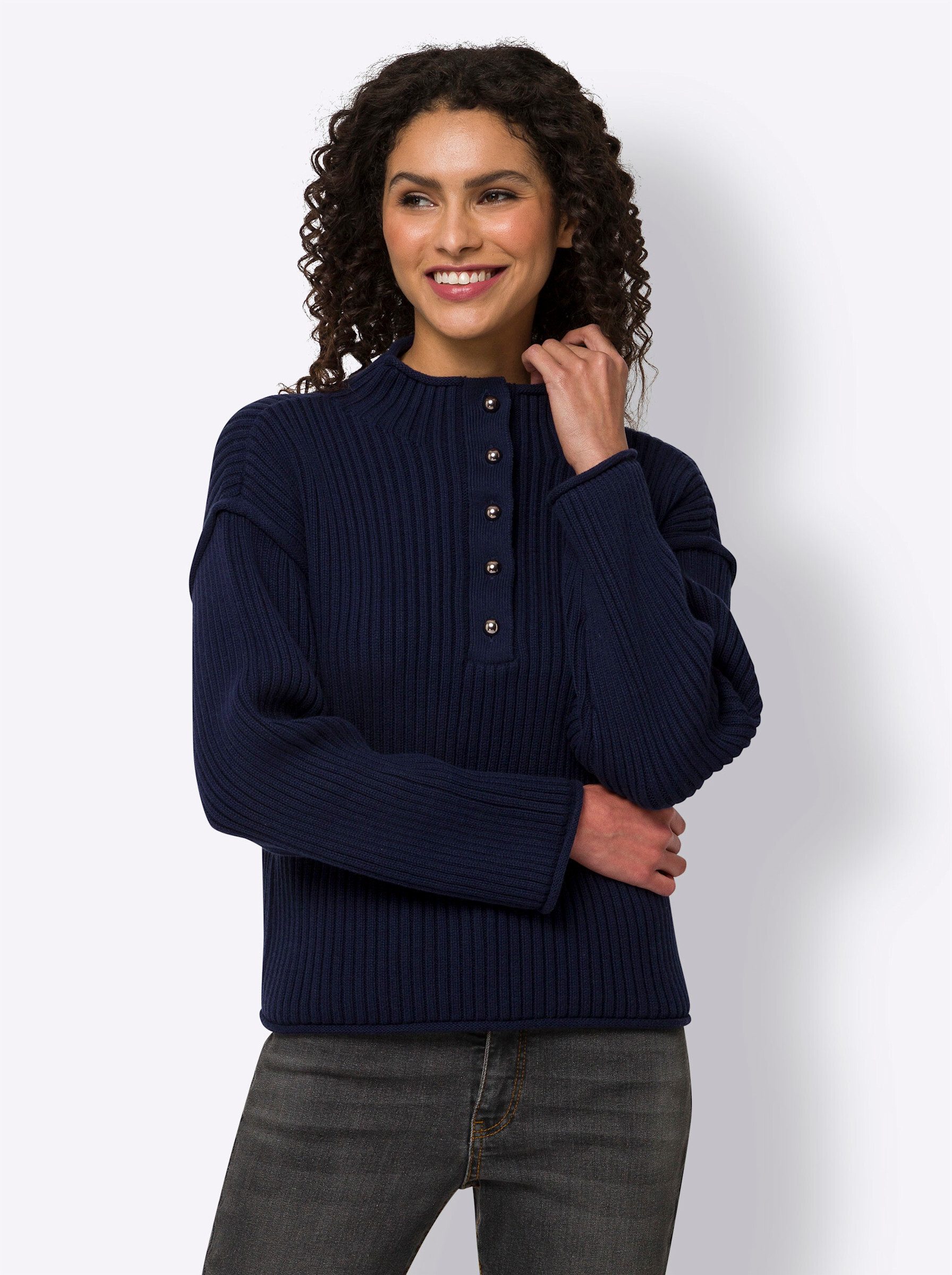 Strickpullover Stehkragenpullover