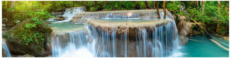 wandmotiv24 Fototapete Wasserfall im Dschungel, glatt, Wandtapete, Motivtapete, matt, Vliestapete, selbstklebend