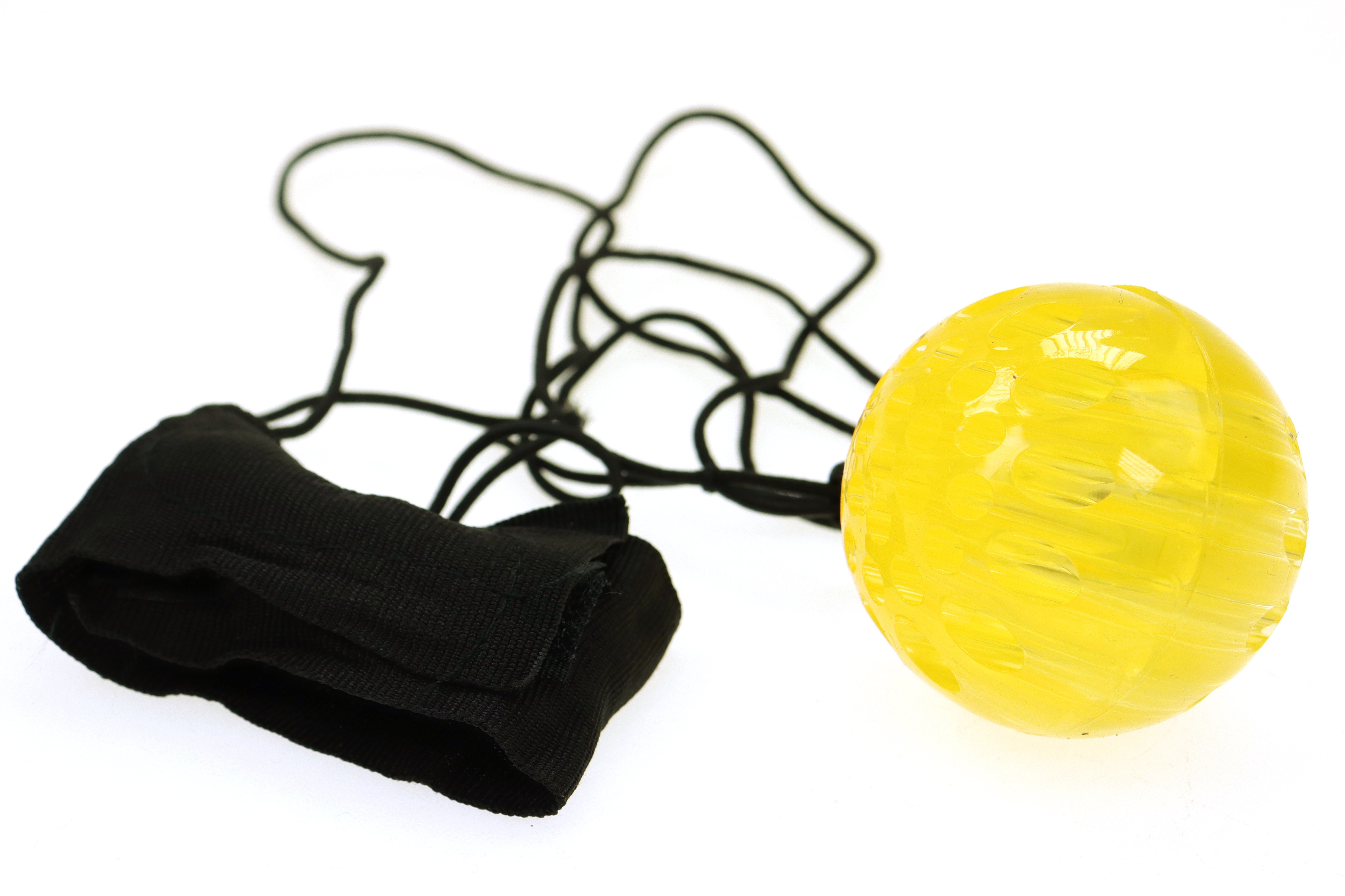 ELLUG Spielball 6er "Neon" Springball/Returnball/Flummi Armband&Schnur Ø5,5cm Set und leuchtet blinkt