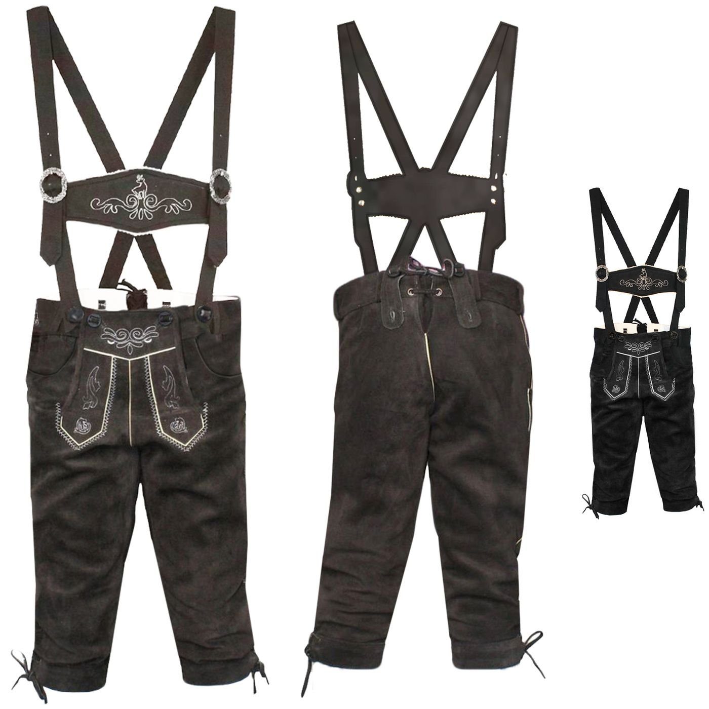 German Wear Trachtenlederhose GW900 Kinder Trachten lederhose mit Hosenträgern