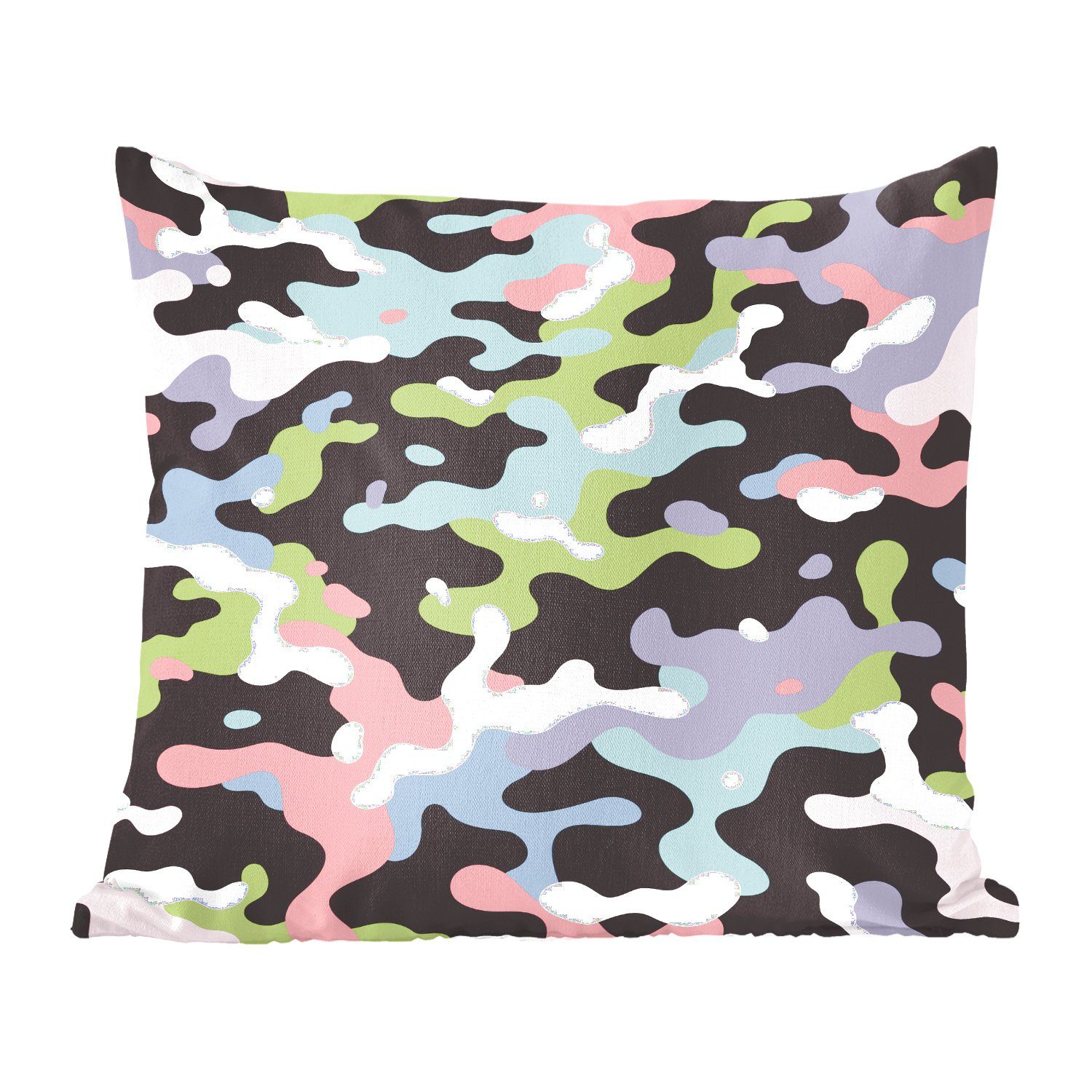 MuchoWow Dekokissen Buntes Camouflage-Muster, Zierkissen mit Füllung für Wohzimmer, Schlafzimmer, Deko, Sofakissen