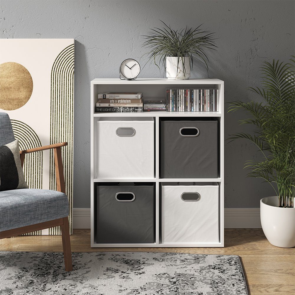 Vicco Bücherregal, Weiß, 72 x 90.2 cm 4 Fächer