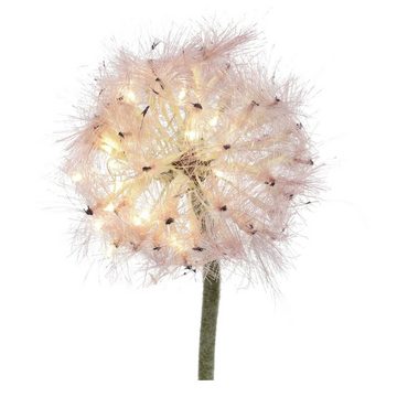 MARELIDA LED-Leuchtzweig LED Pusteblume XL Kunstblume Vasendeko Blume Dandelion rosa, 22-flammig