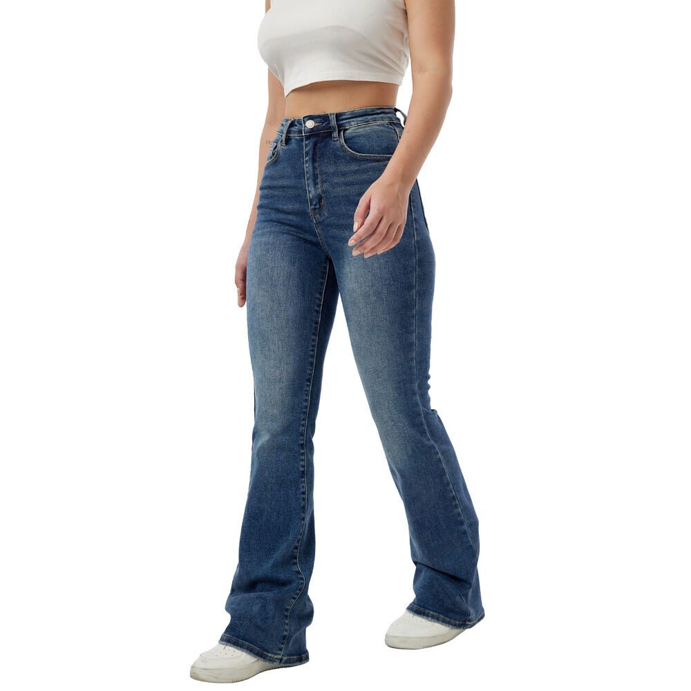 Ital-Design Bootcut-Jeans Hochbund-Jeans für Damen – Elegantes Design und K günstig online kaufen