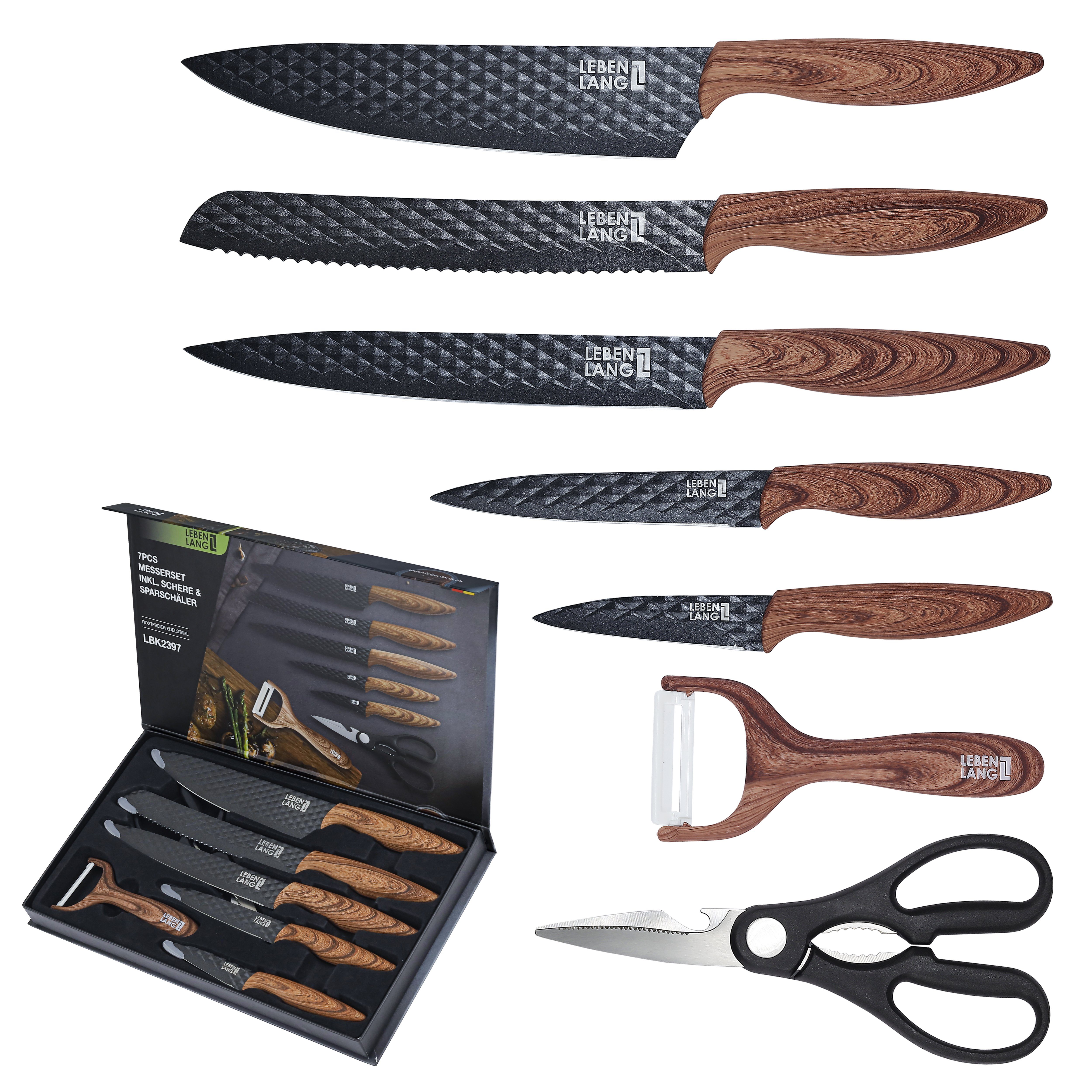 Zubehör Messerset Küchen Messer-Set Lebenlang teilig LEBENLANG 7