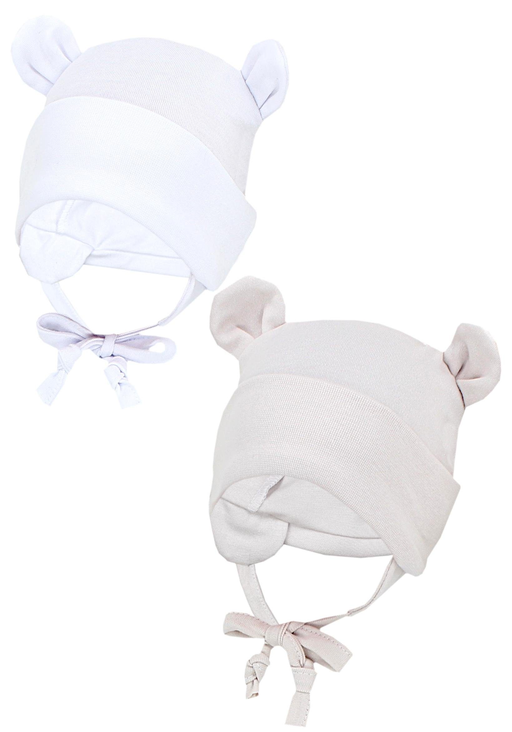 TupTam Erstlingsmütze TupTam Baby Erstlingsmütze mit Ohrenklappen 2er Pack