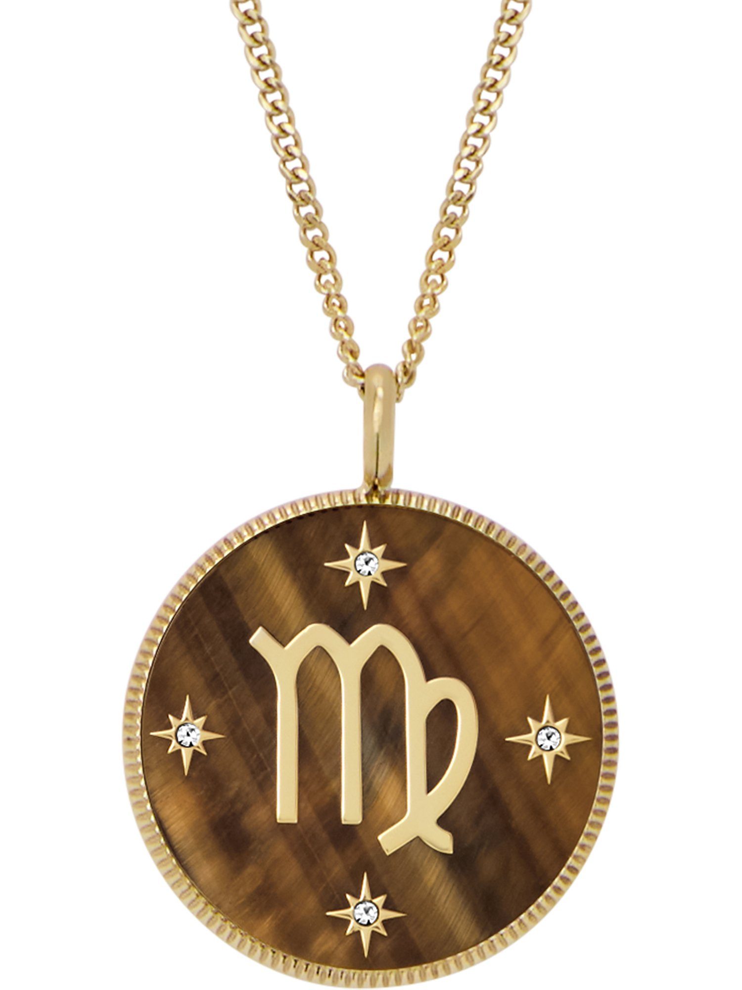 Fossil Collier Fossil Damen-Kette Edelstahl Farbstein