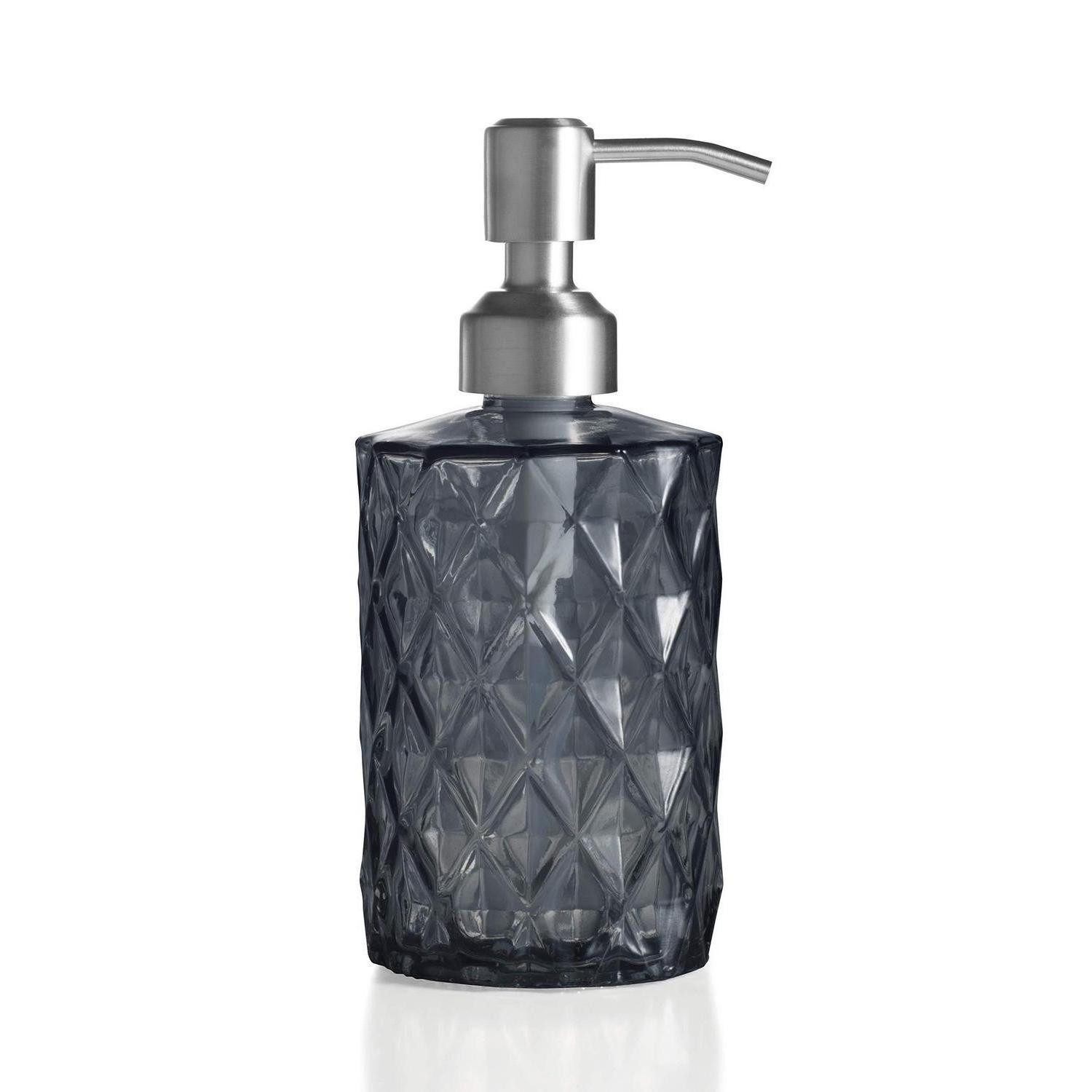 LuxusKollektion Seifenspender Glas Seifenspender 340ml Dunkelgrau