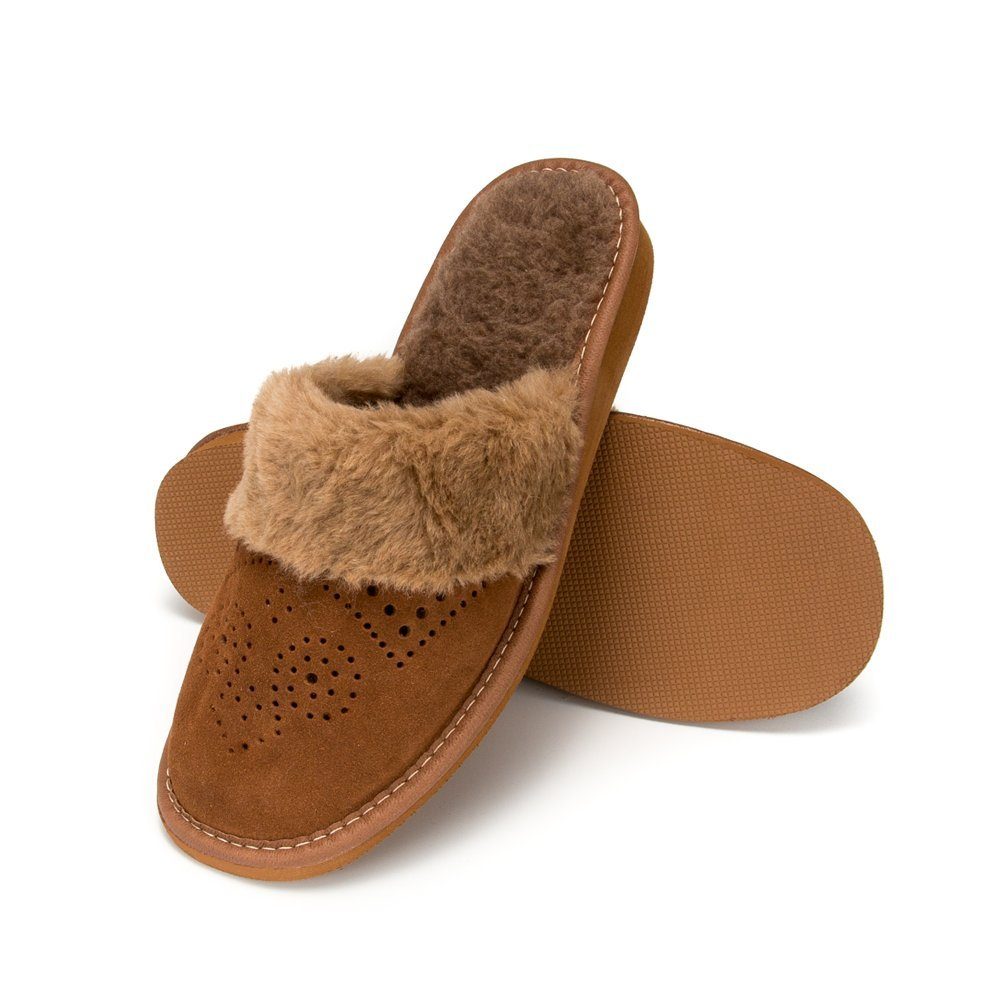 Home & Joy Casual Leder o. Filz Hausschuh (aus Leder o. Filz, rutschfest, bequem, weich, leicht, atmungsaktiv) Damen & Herren Pantoffeln Latschen Schlappen Slipper Pantoletten