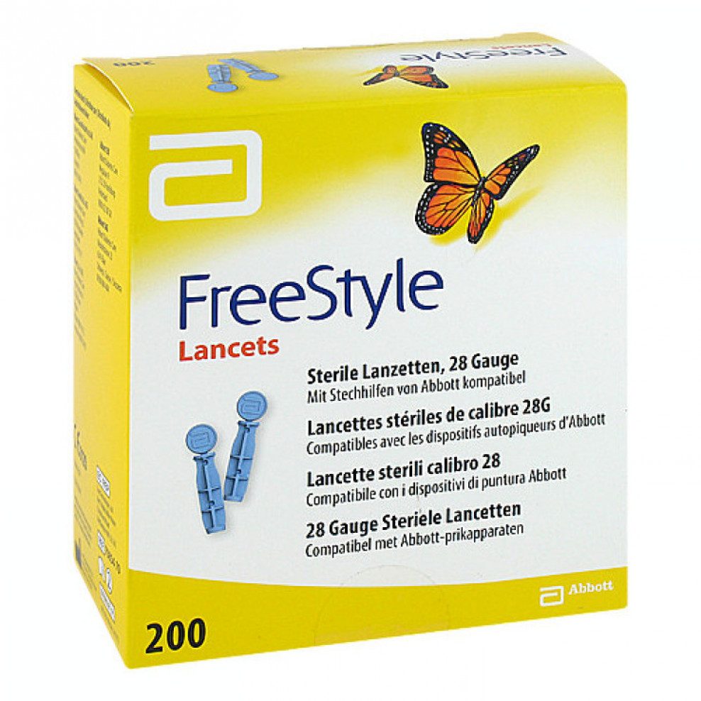 Abbott Lanzetten FreeStyle Freedom Lite, Alltags hilfe, für den einmaligen Gebrauch, 200 tlg., Sterile Einmallanzetten