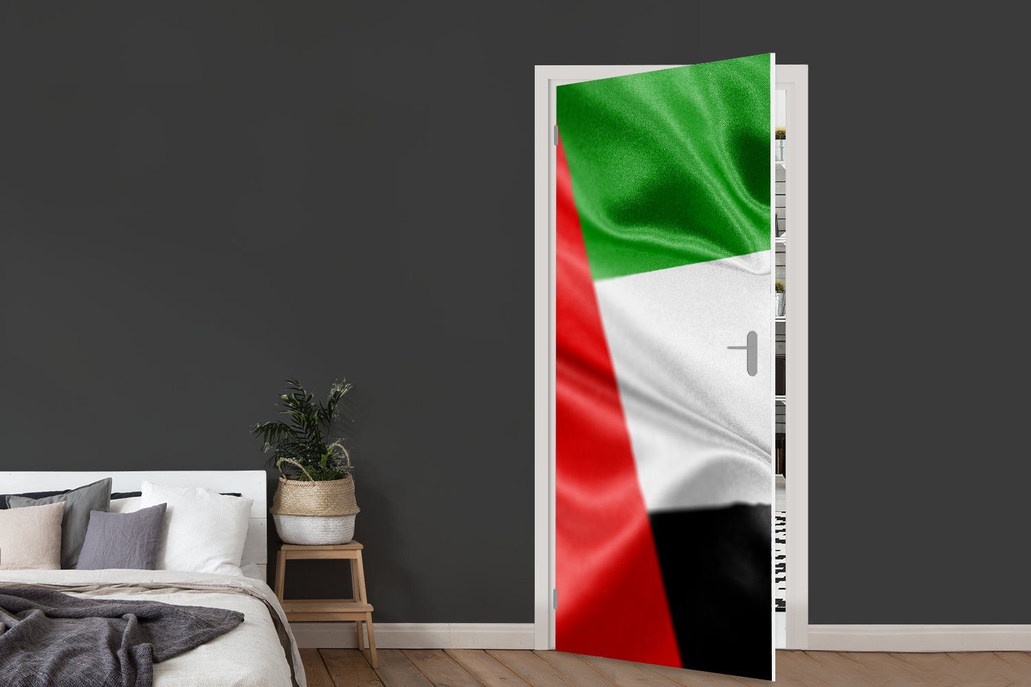 Matt, Türtapete MuchoWow cm für Türaufkleber, Emirate, Tür, (1 Arabischen Die St), bedruckt, Flagge der Vereinigten 75x205 Fototapete