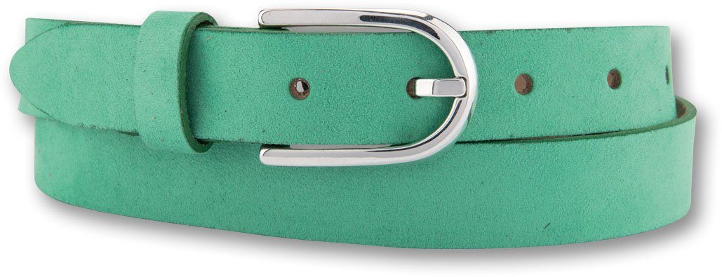 BERND GÖTZ Ledergürtel mit eleganter Schließe in linearem Look grün | Gürtel