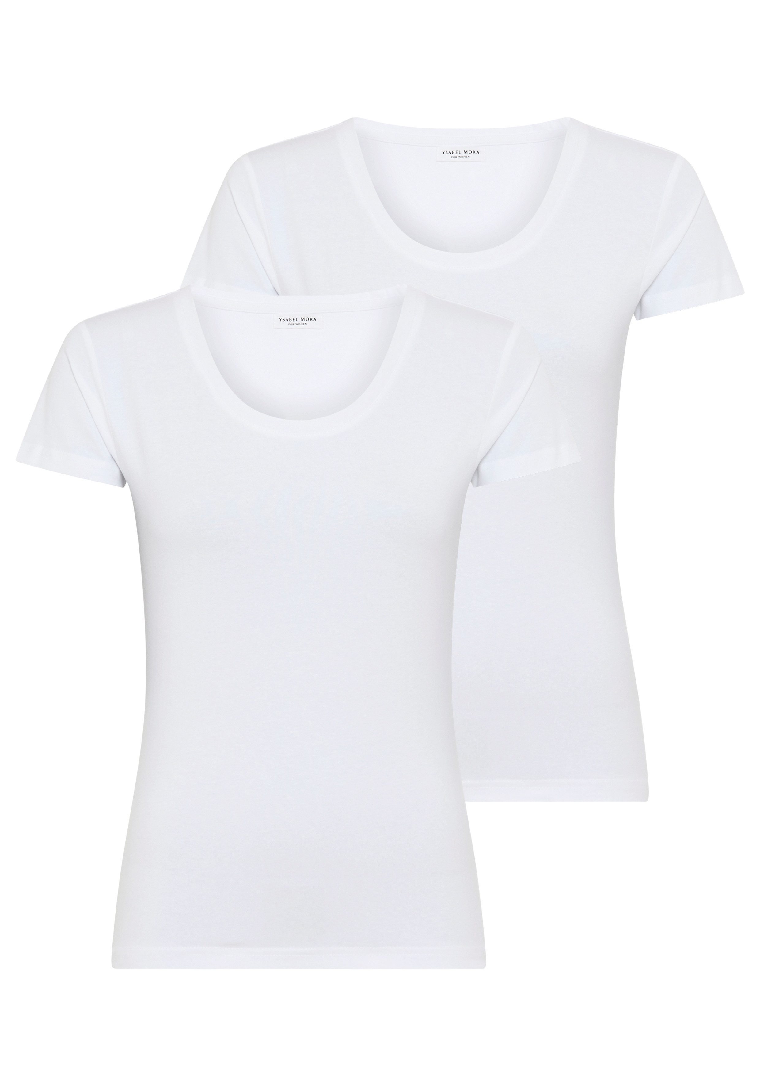 YSABEL MORA Kurzarmshirt (2er Pack) mit Rundhals, elastisch, Baumwollmix, w günstig online kaufen