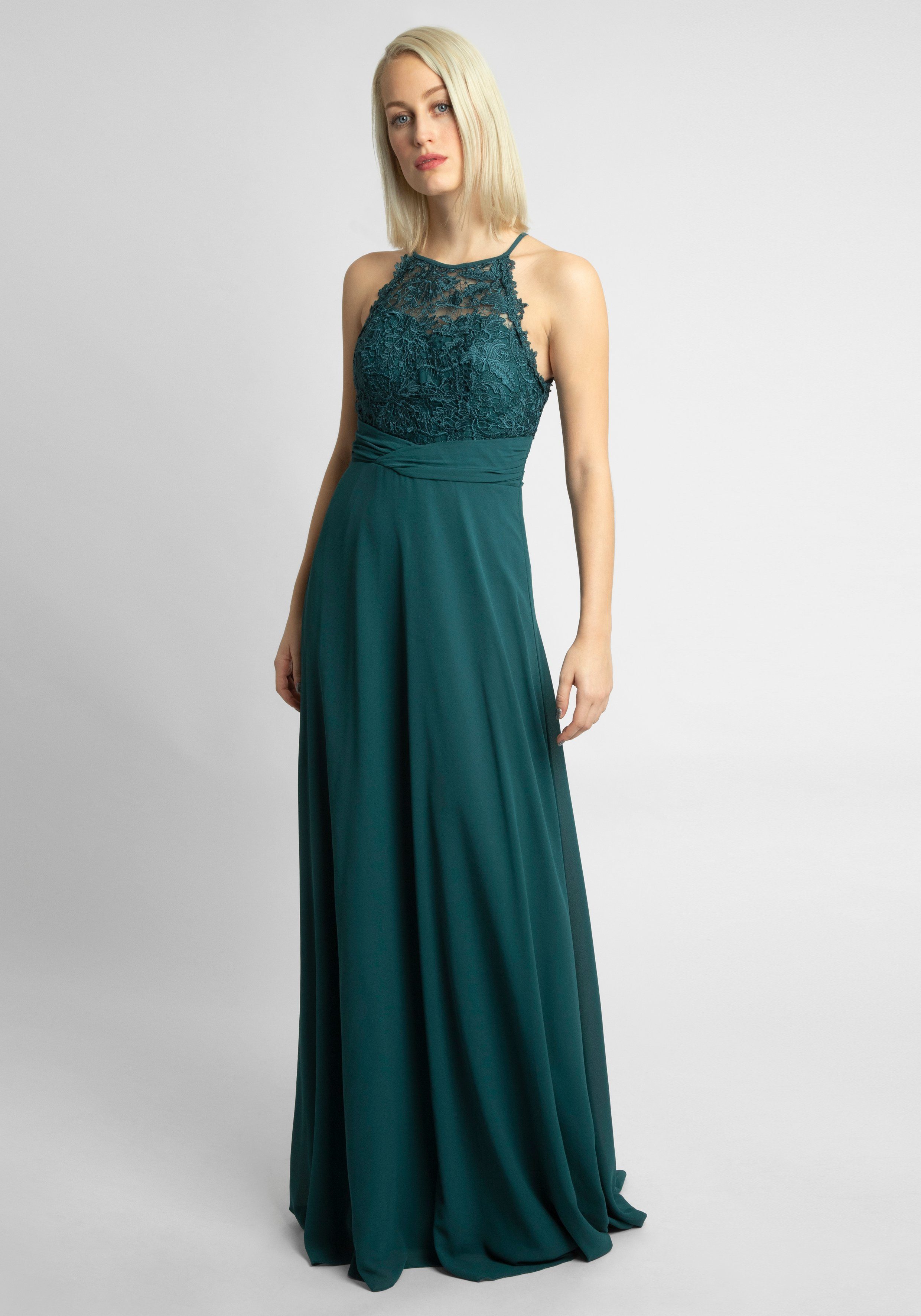 Apart Abendkleid, Empire Stil, hoch angesetzte Taille, drapiertes