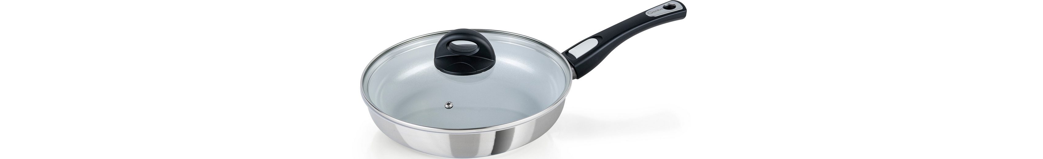 Genius Bratpfanne »Cerafit Steel«, Edelstahl, mit Keramikbeschichtung, abnehmbarer Griff